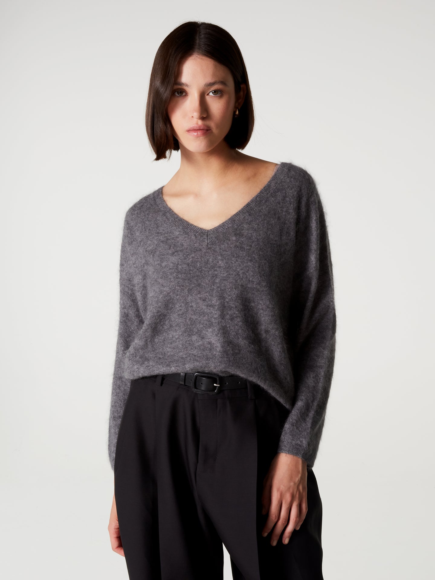 pull soeli - Cachemire brossé - dark heather grey