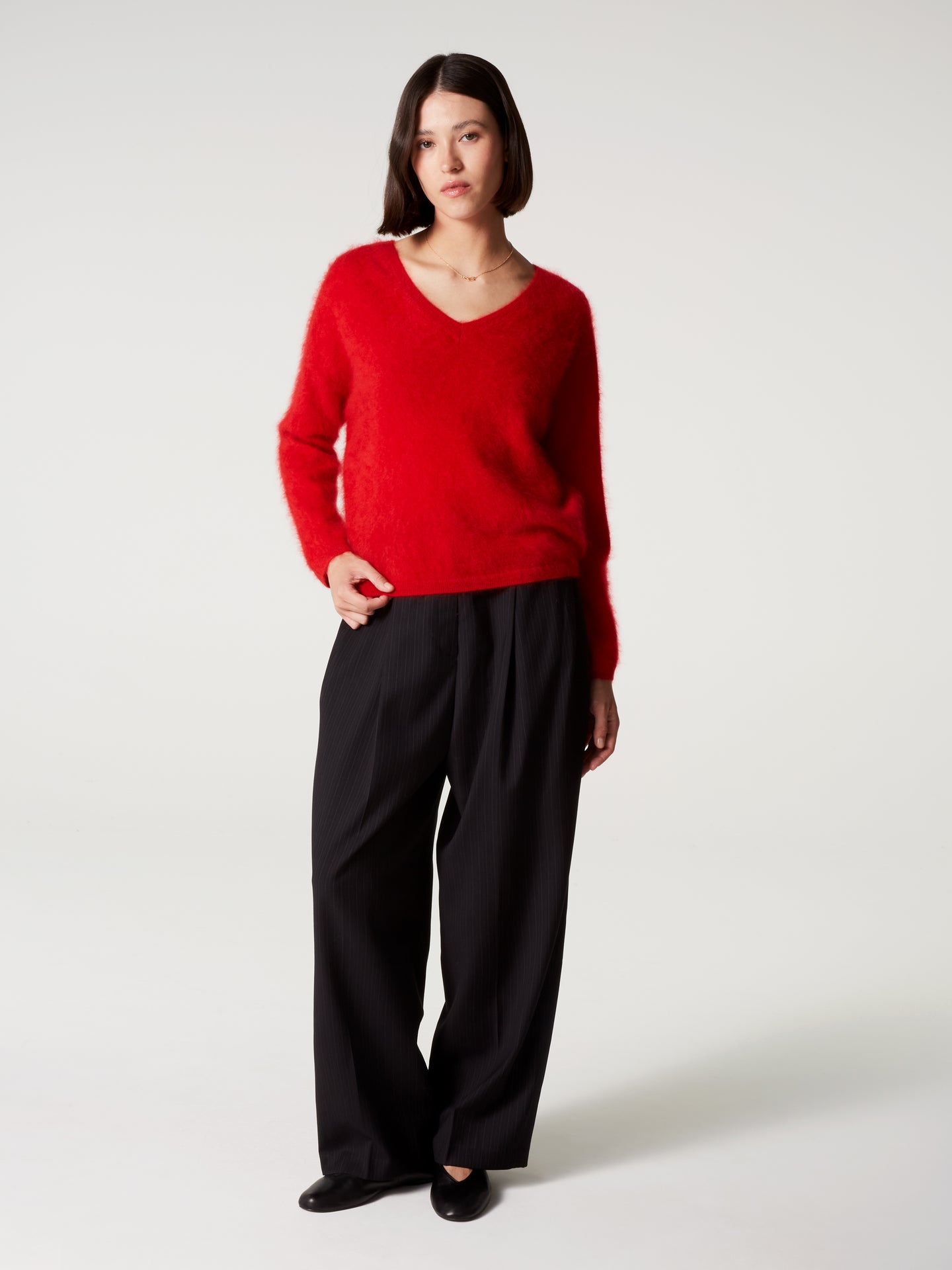 pull soeli - Cachemire brossé - rouge