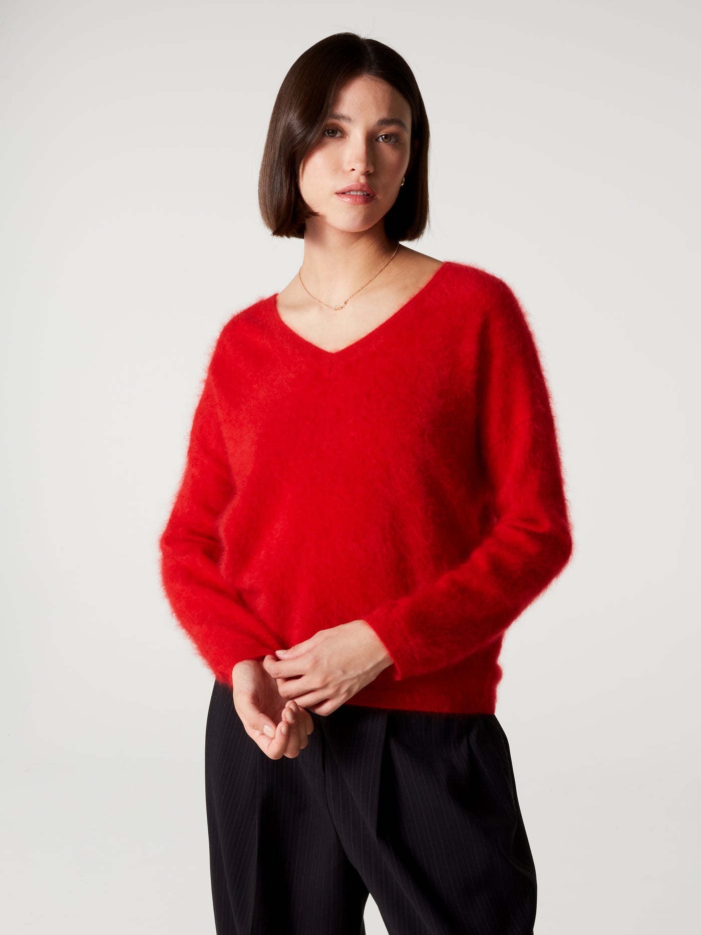 pull soeli - Cachemire brossé - rouge