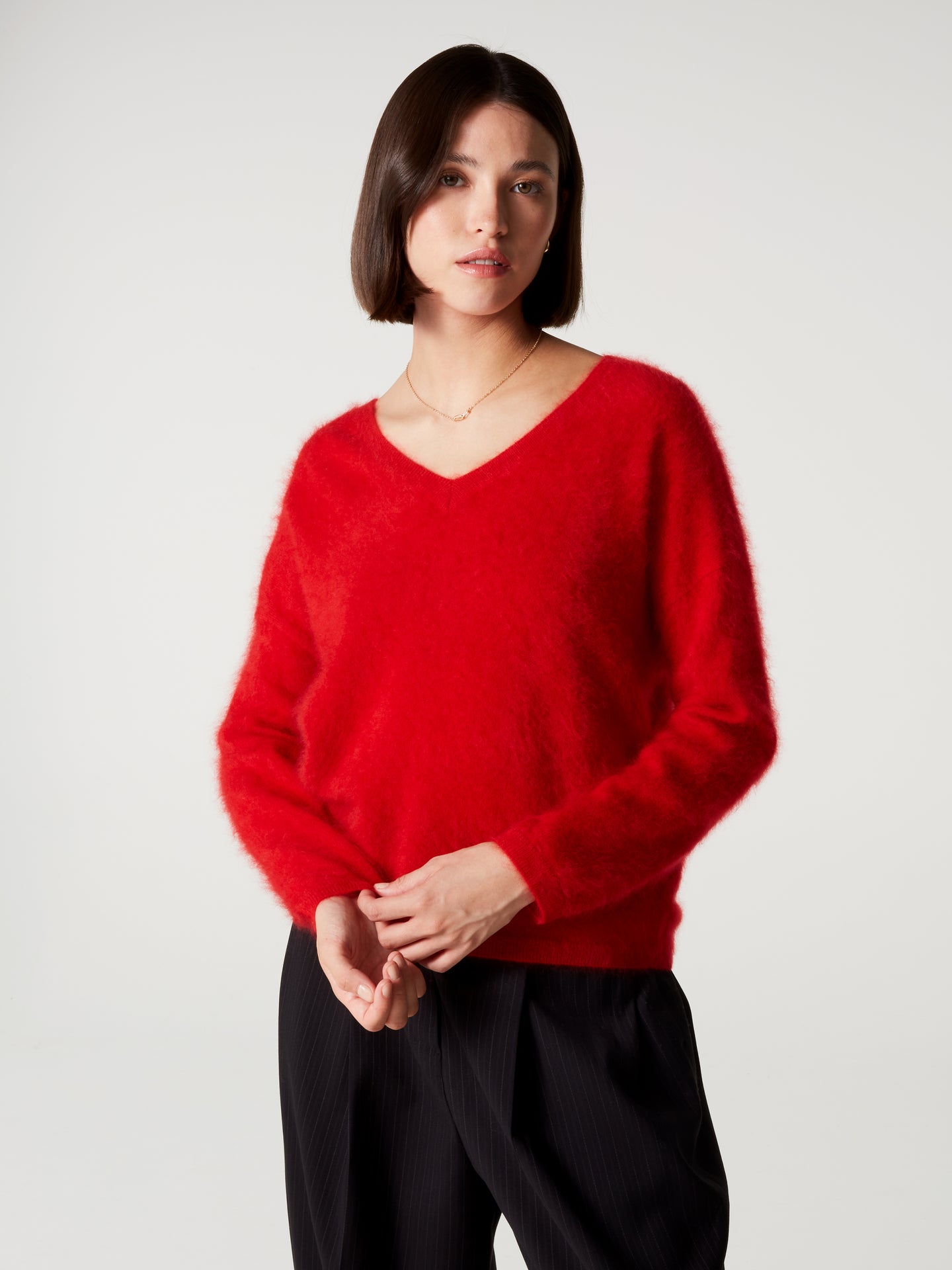 pull soeli - Cachemire brossé - rouge