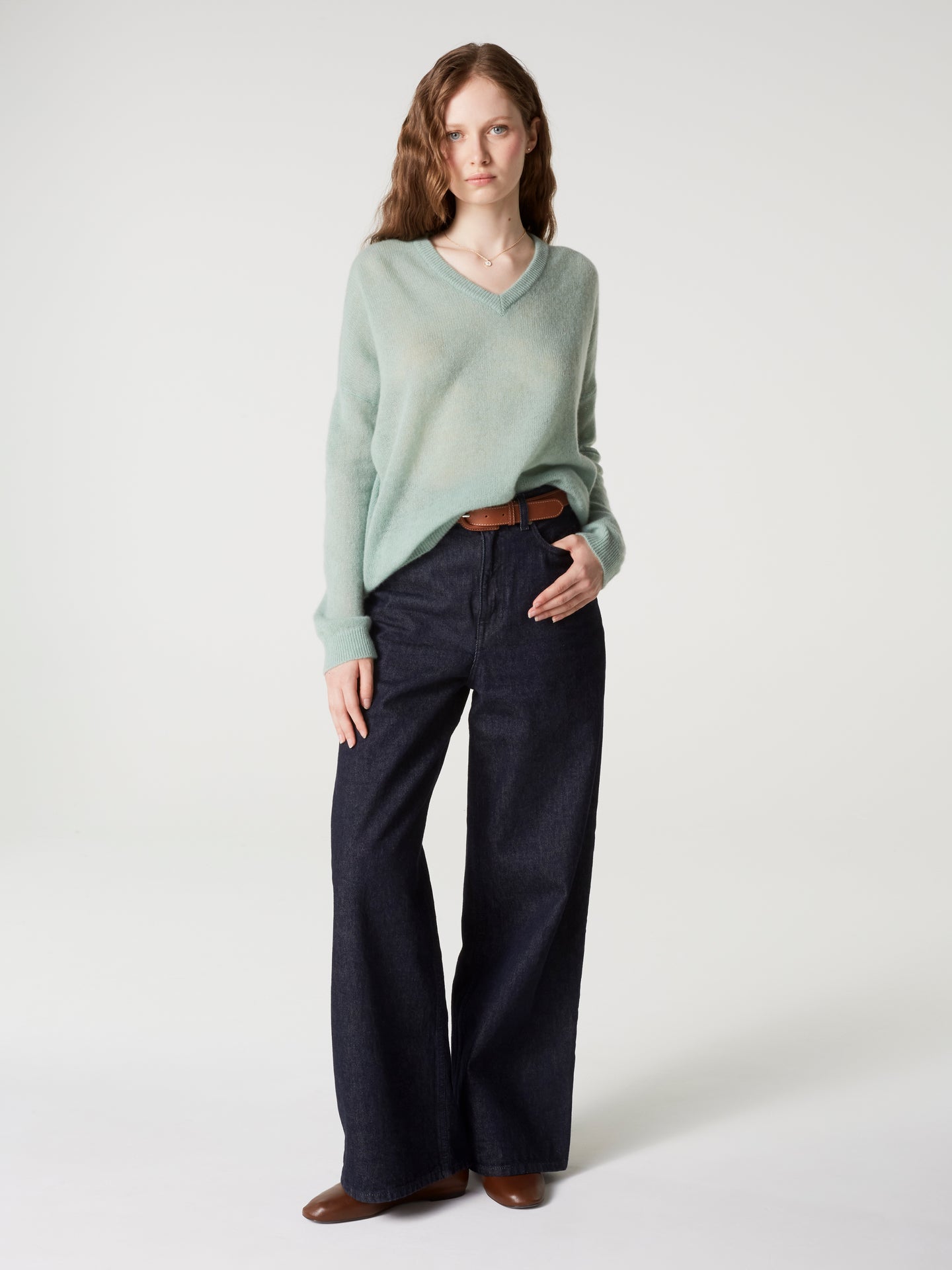 pull angelica - Cachemire léger - lake green