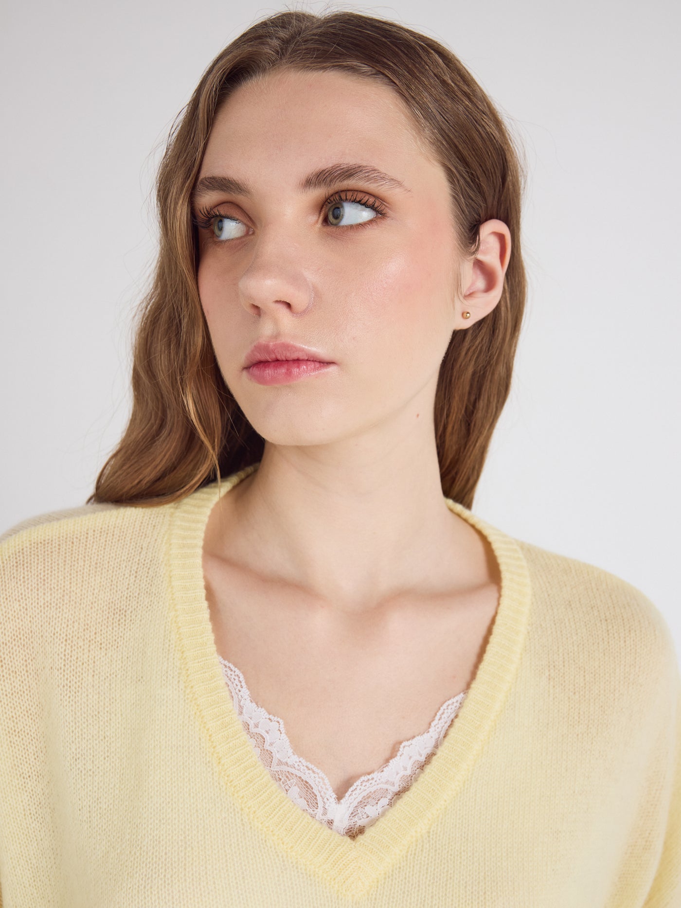 angelica - Pull col V en cachemire - limelight