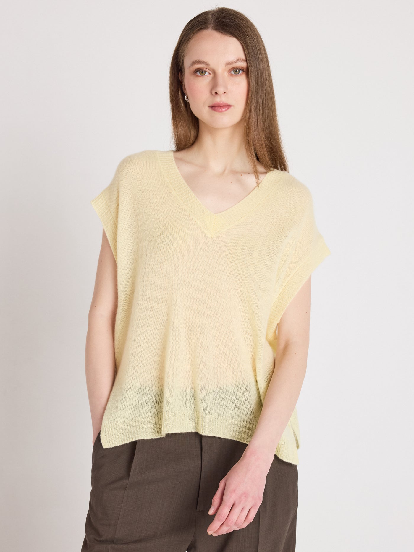 samantha - Zonder mouwen trui van kasjmier - limelight