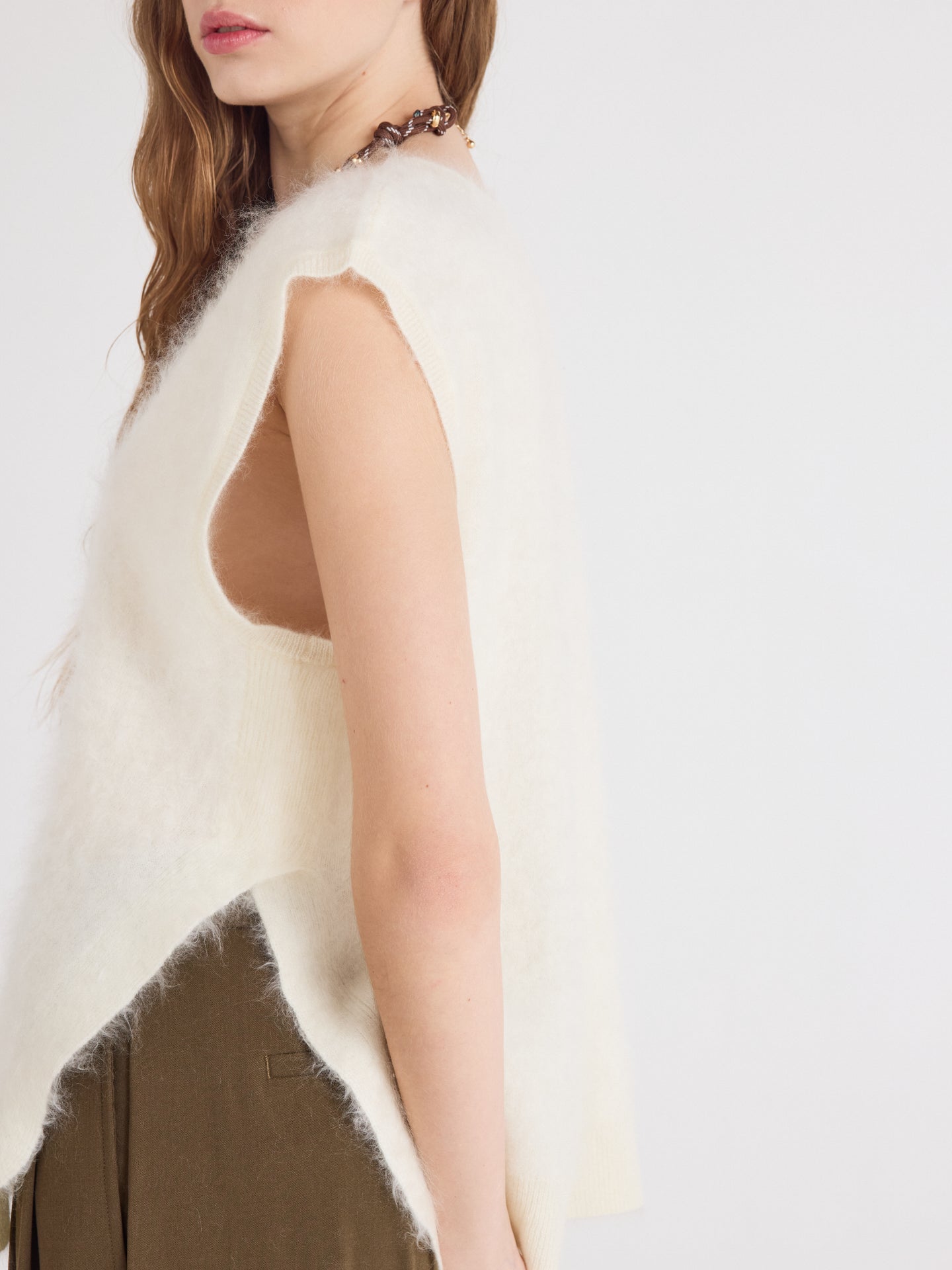 Miriam - Brushed cashmere sweater - cream