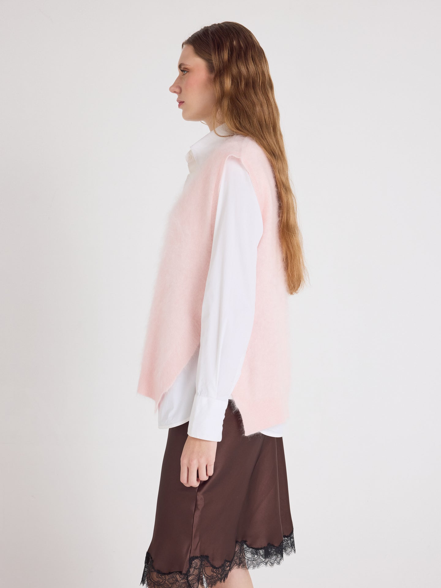 Miriam - Brushed cashmere sweater - ice cream