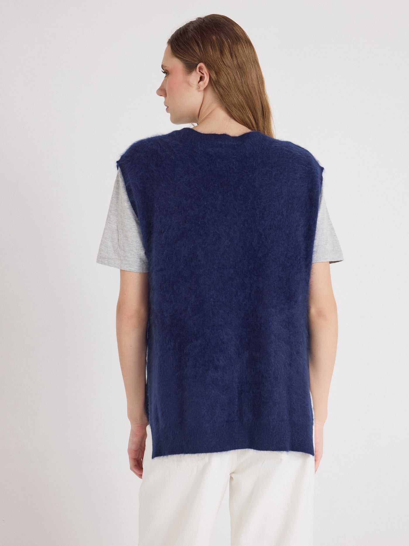 miriam - Brushed cashmere sweater - navy