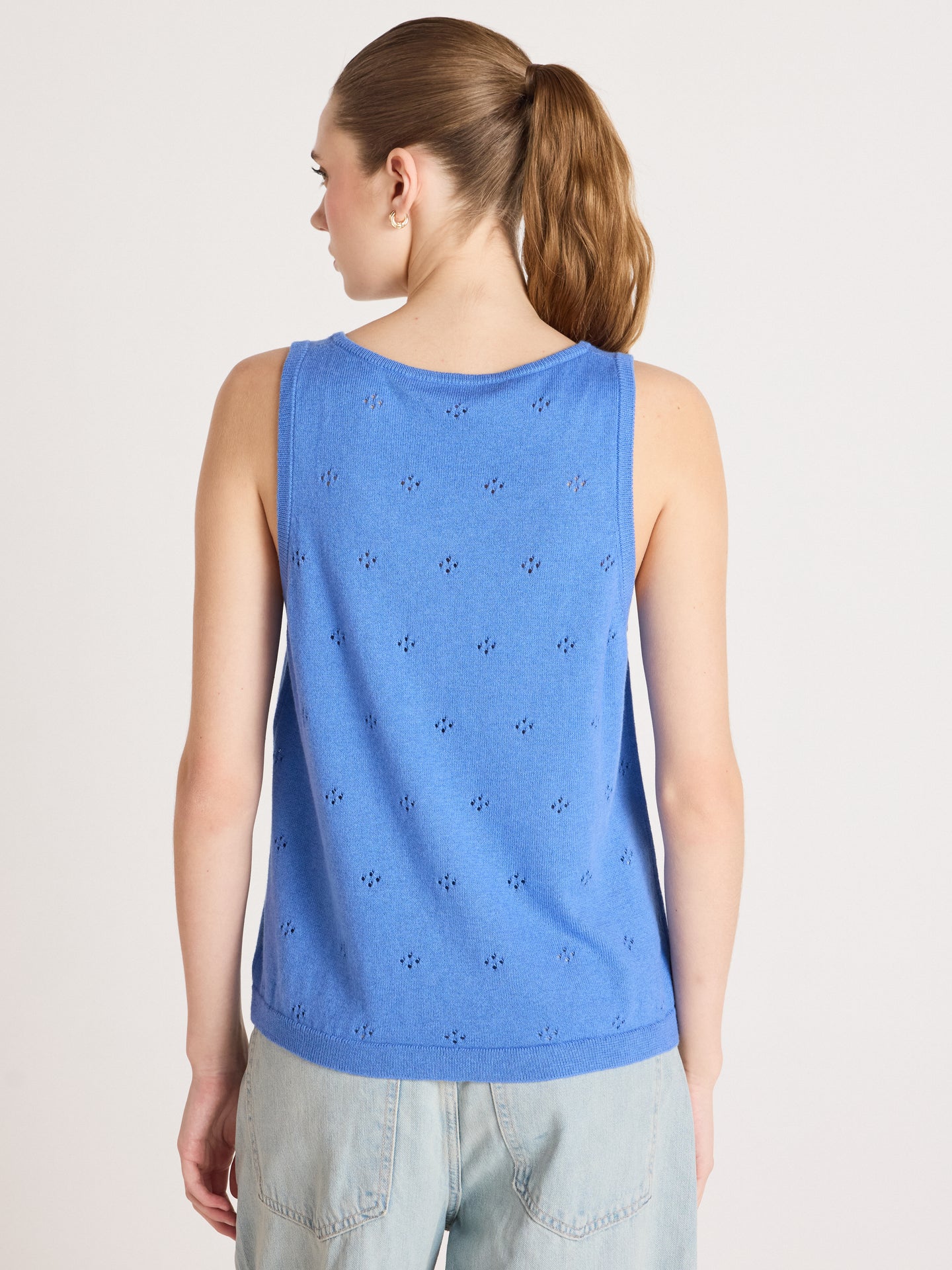 penelope - Canottiera in cotone e cashmere - baby blue