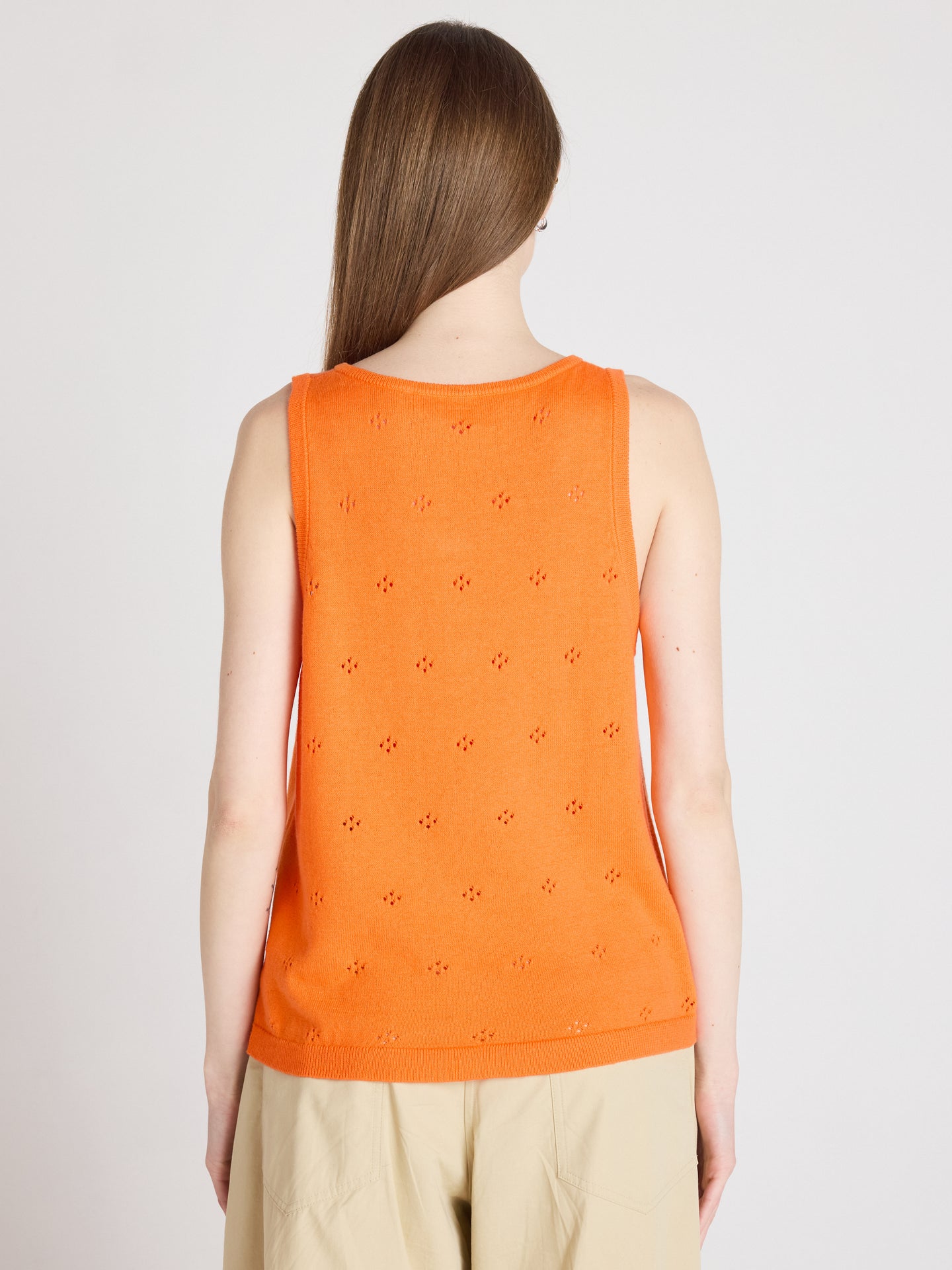 penelope - Canottiera in cotone e cashmere - clementine