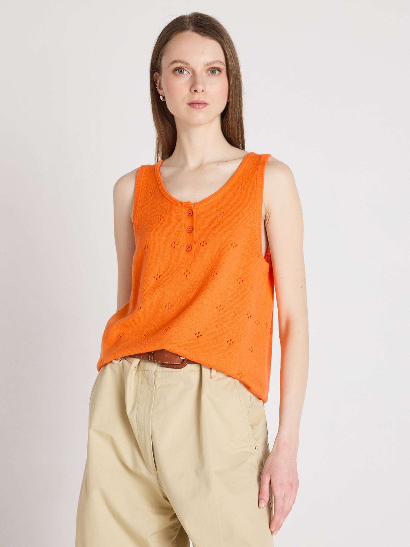 penelope - Débardeur coton cachemire - clementine