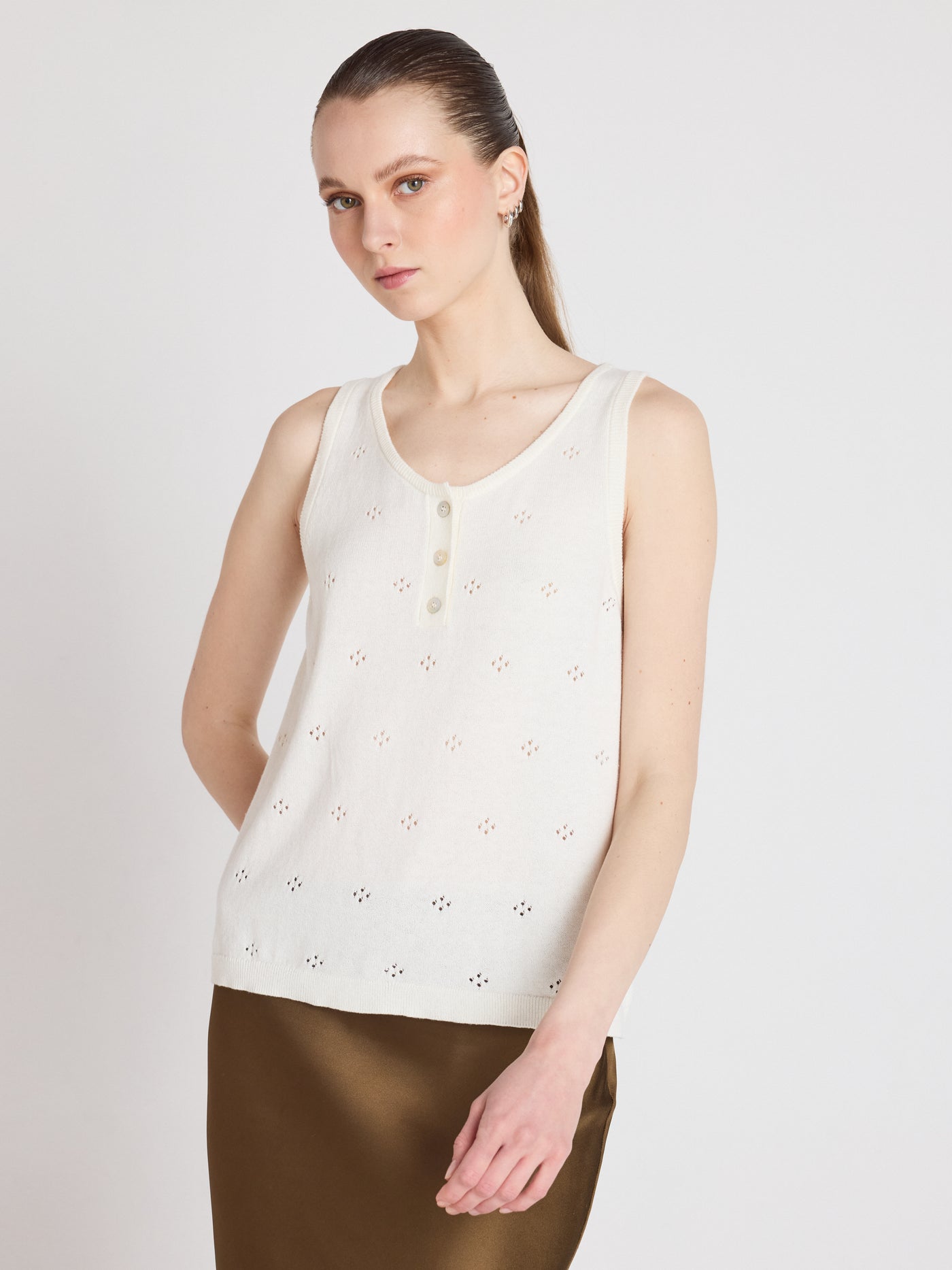 penelope - Débardeur coton cachemire - cream