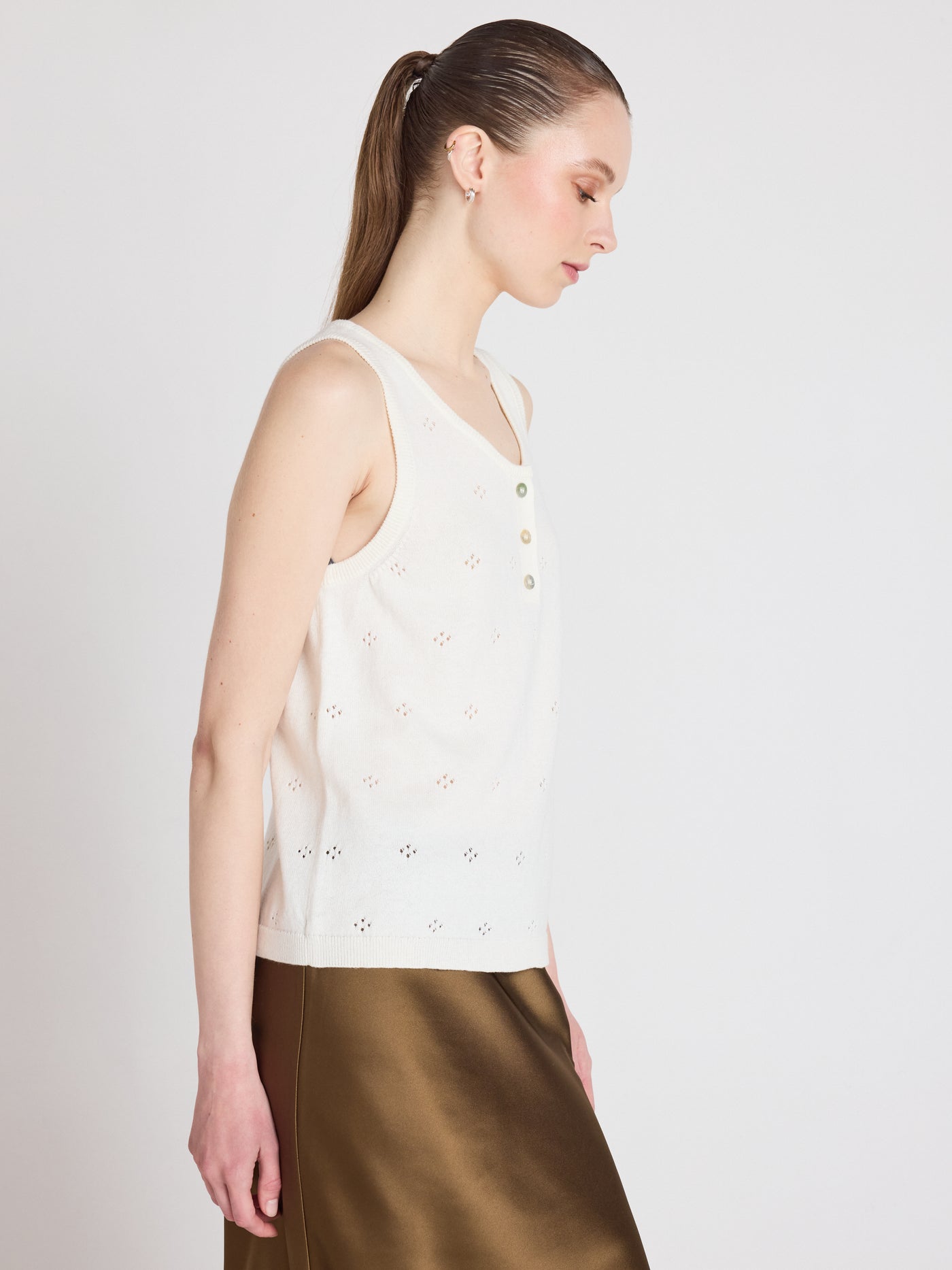 penelope - Débardeur coton cachemire - cream