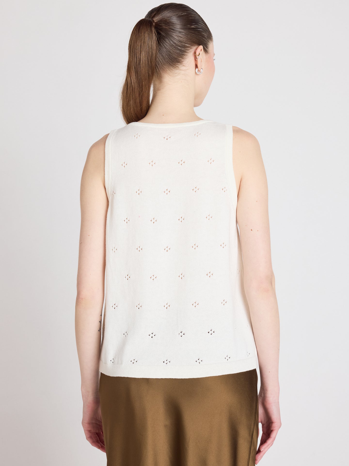 penelope - Canottiera in cotone e cashmere - cream