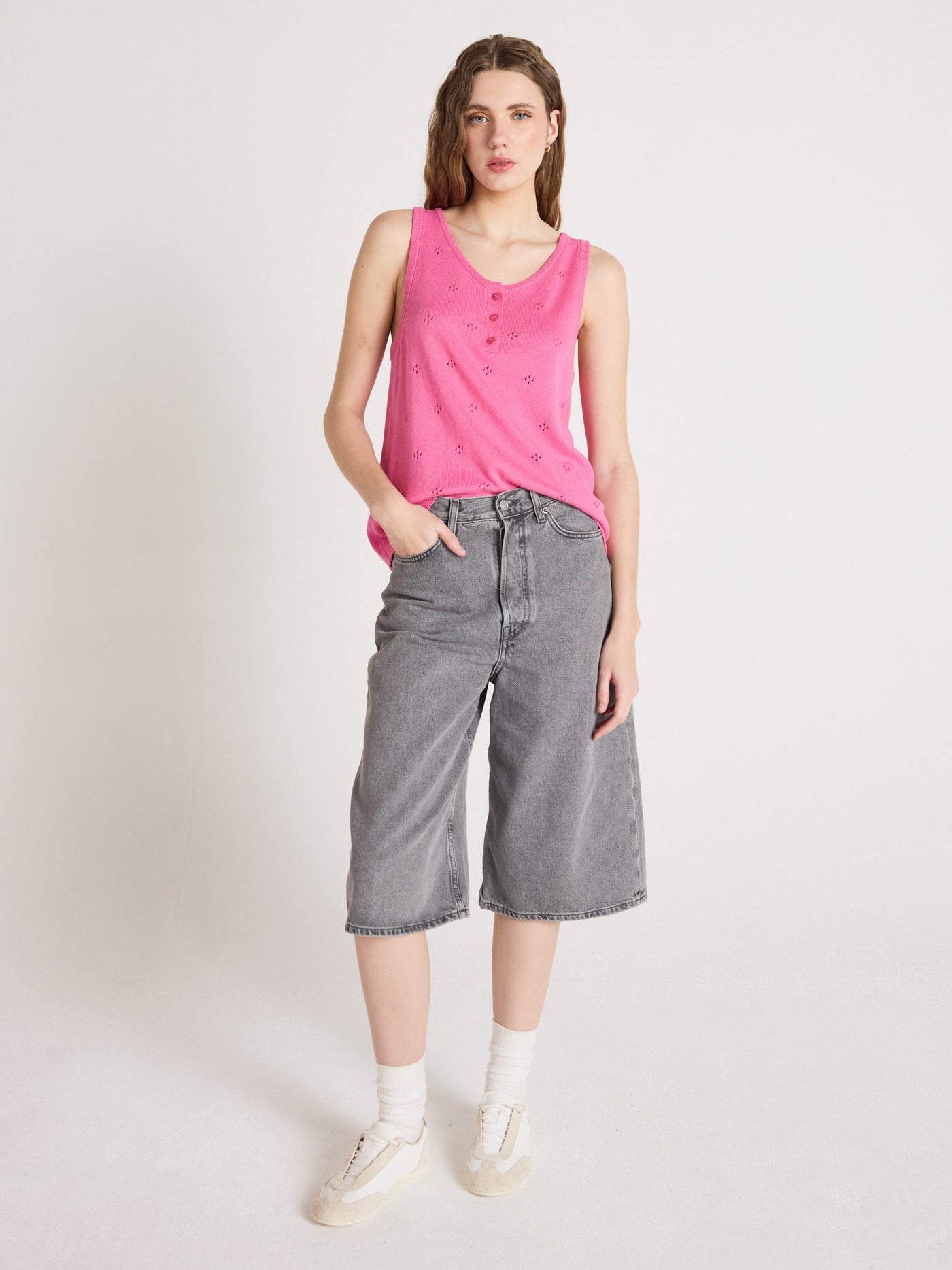 penelope - Débardeur coton cachemire - flamingo pink