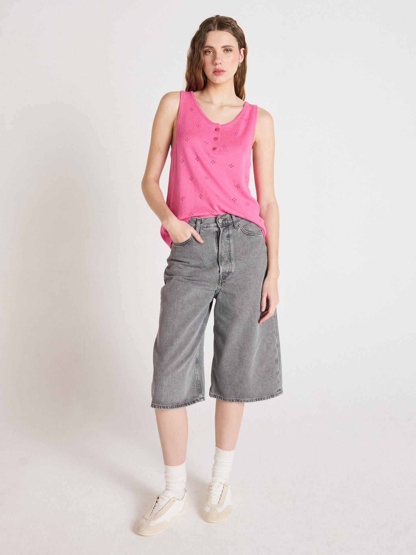 penelope - Débardeur coton cachemire - flamingo pink