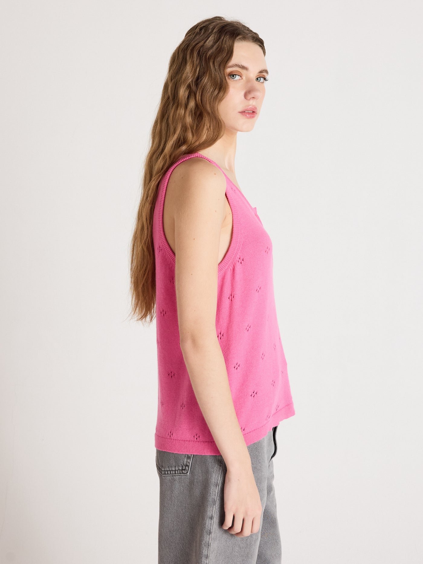 penelope - Débardeur coton cachemire - flamingo pink