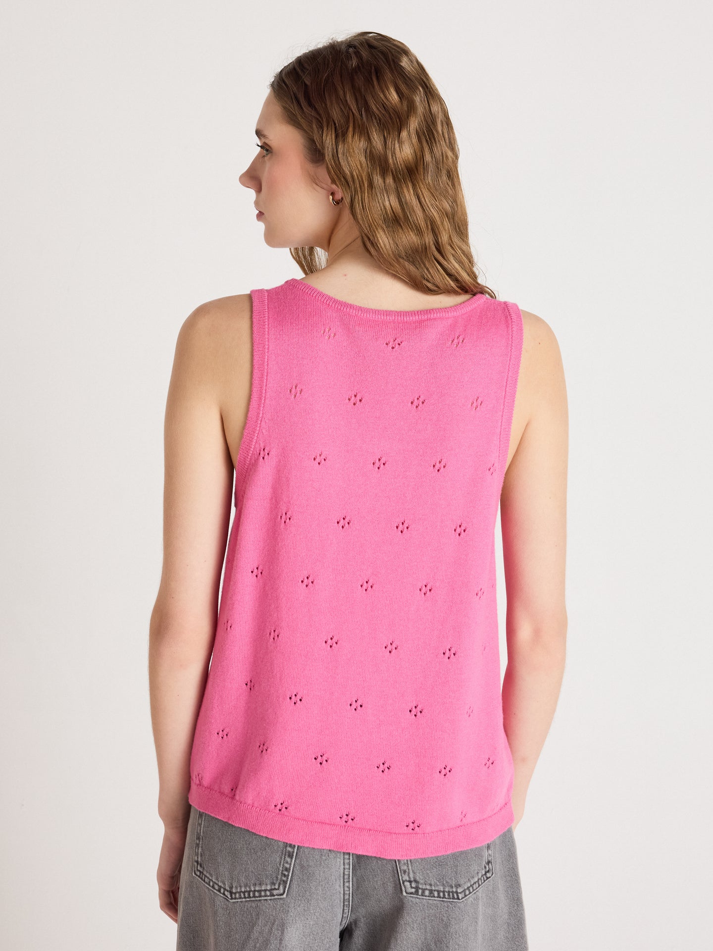 penelope - Canottiera in cotone e cashmere - flamingo pink