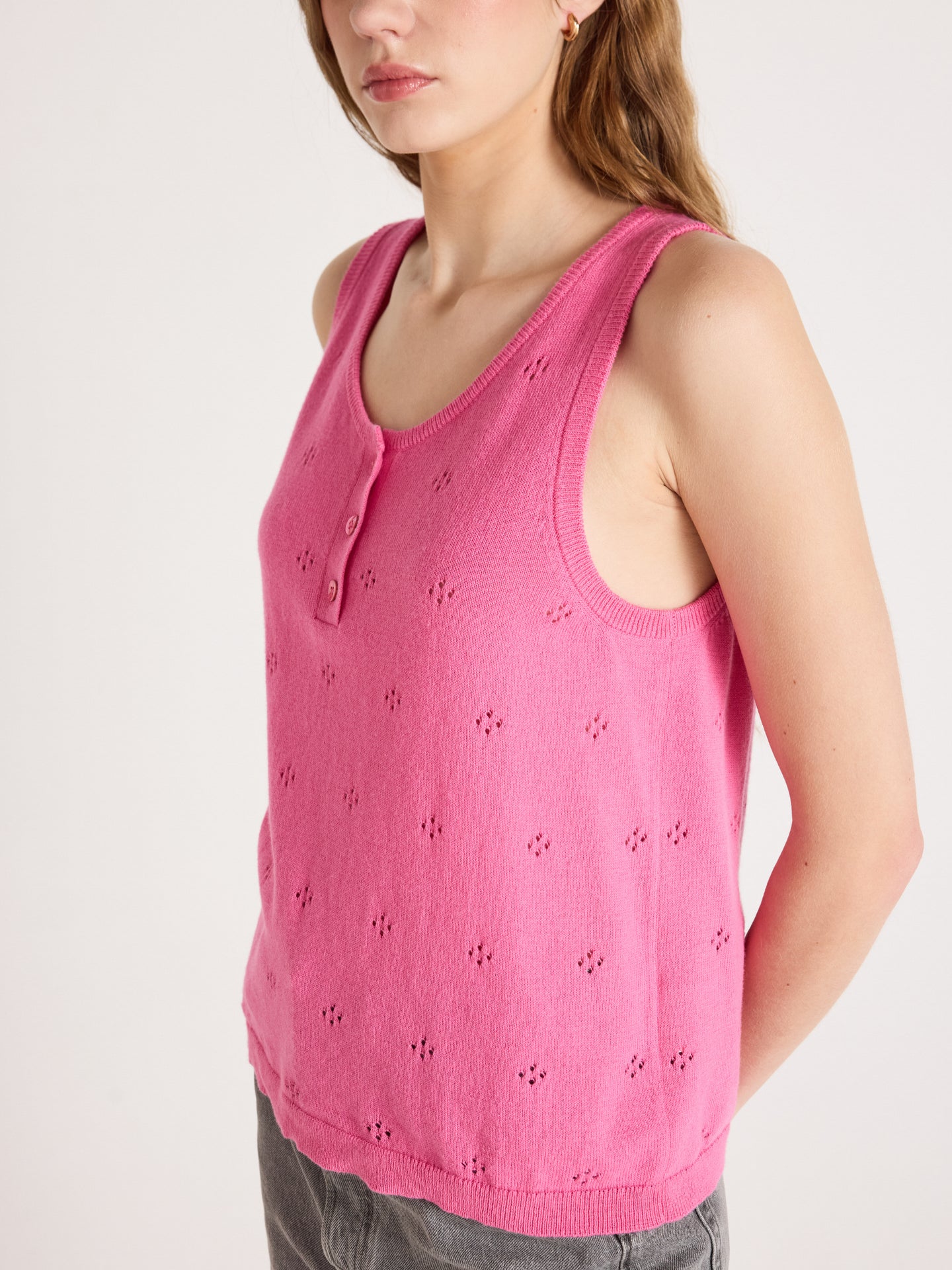penelope - Canottiera in cotone e cashmere - flamingo pink