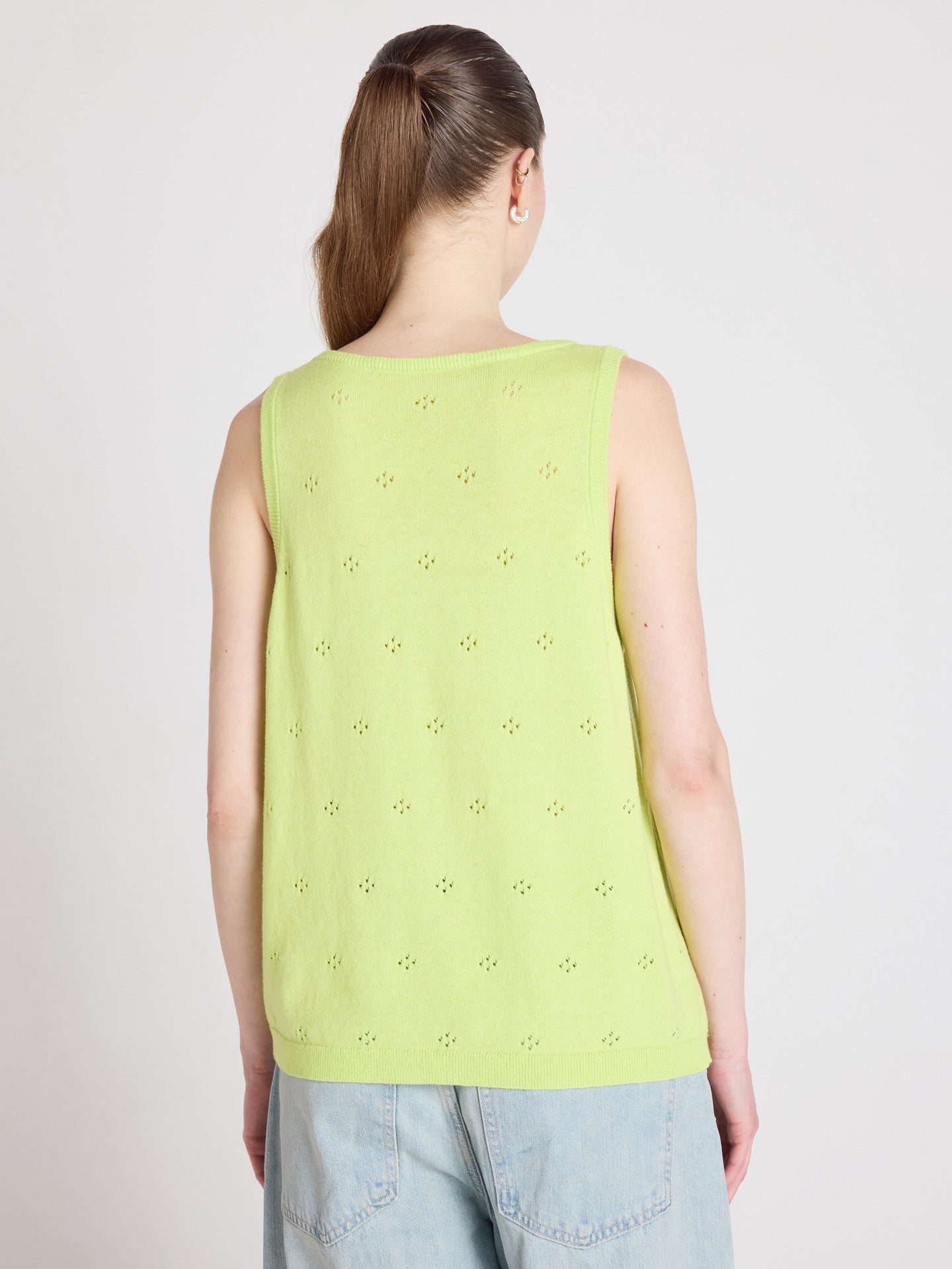 penelope - Canottiera in cotone e cashmere - lime