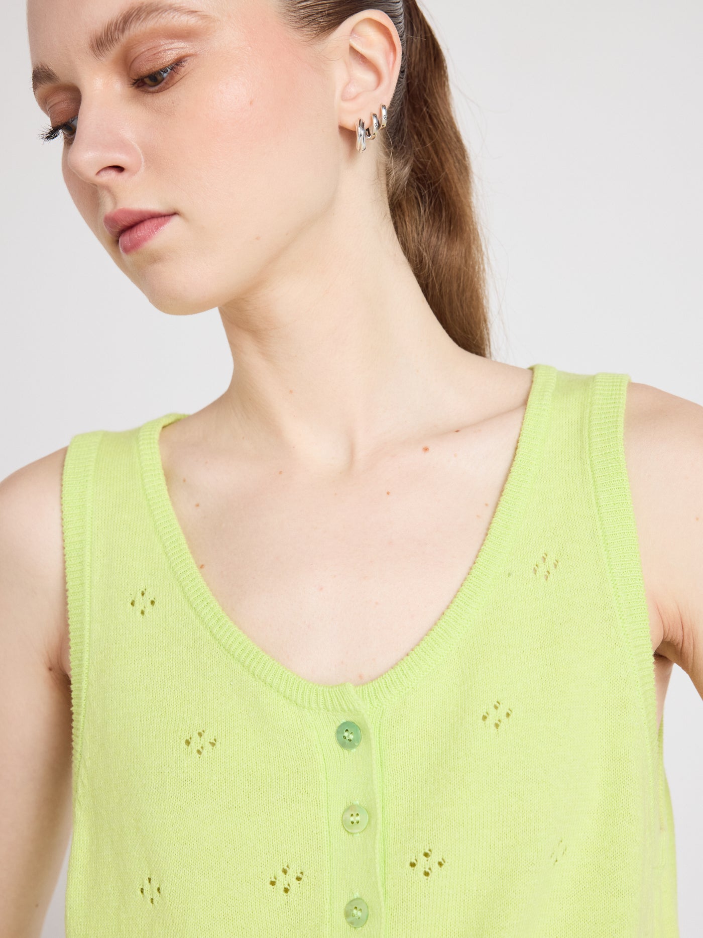 penelope - Débardeur coton cachemire - lime