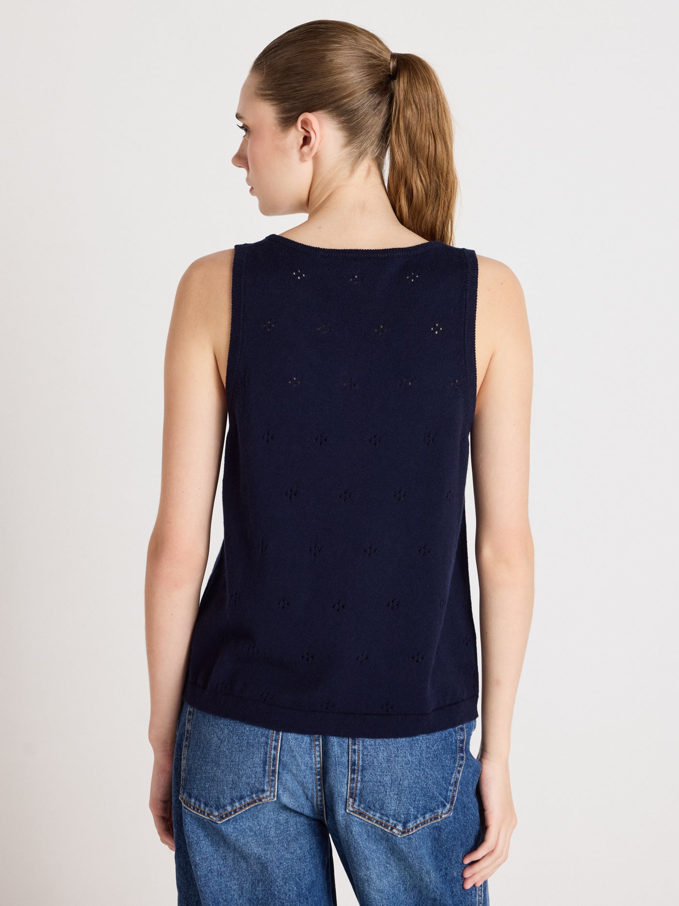 penelope - Débardeur coton cachemire - navy