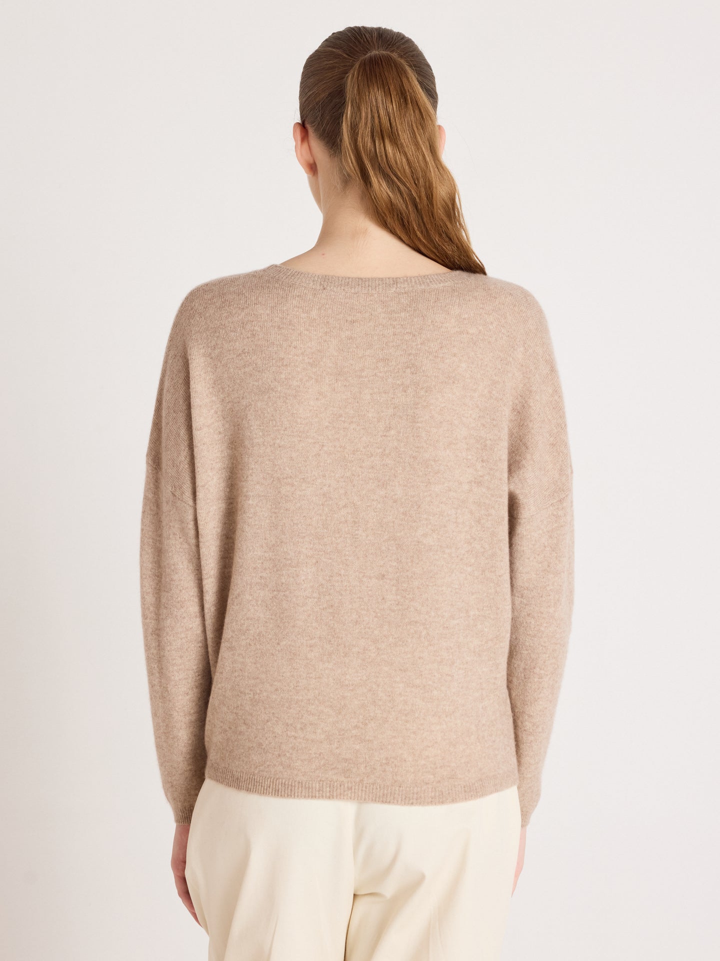 kaira round neck sweater - cashmere - chestnut