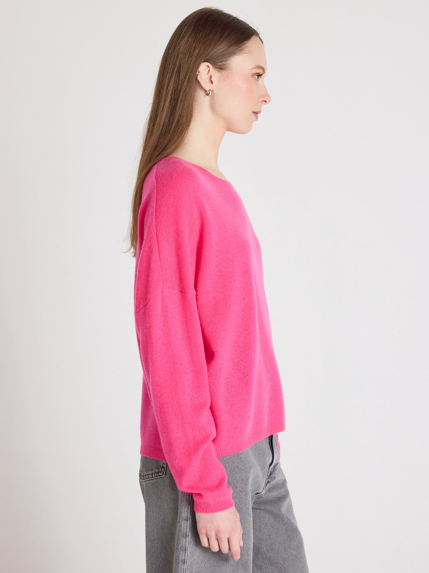 kaira - Pull col rond en cachemire - fuchsia