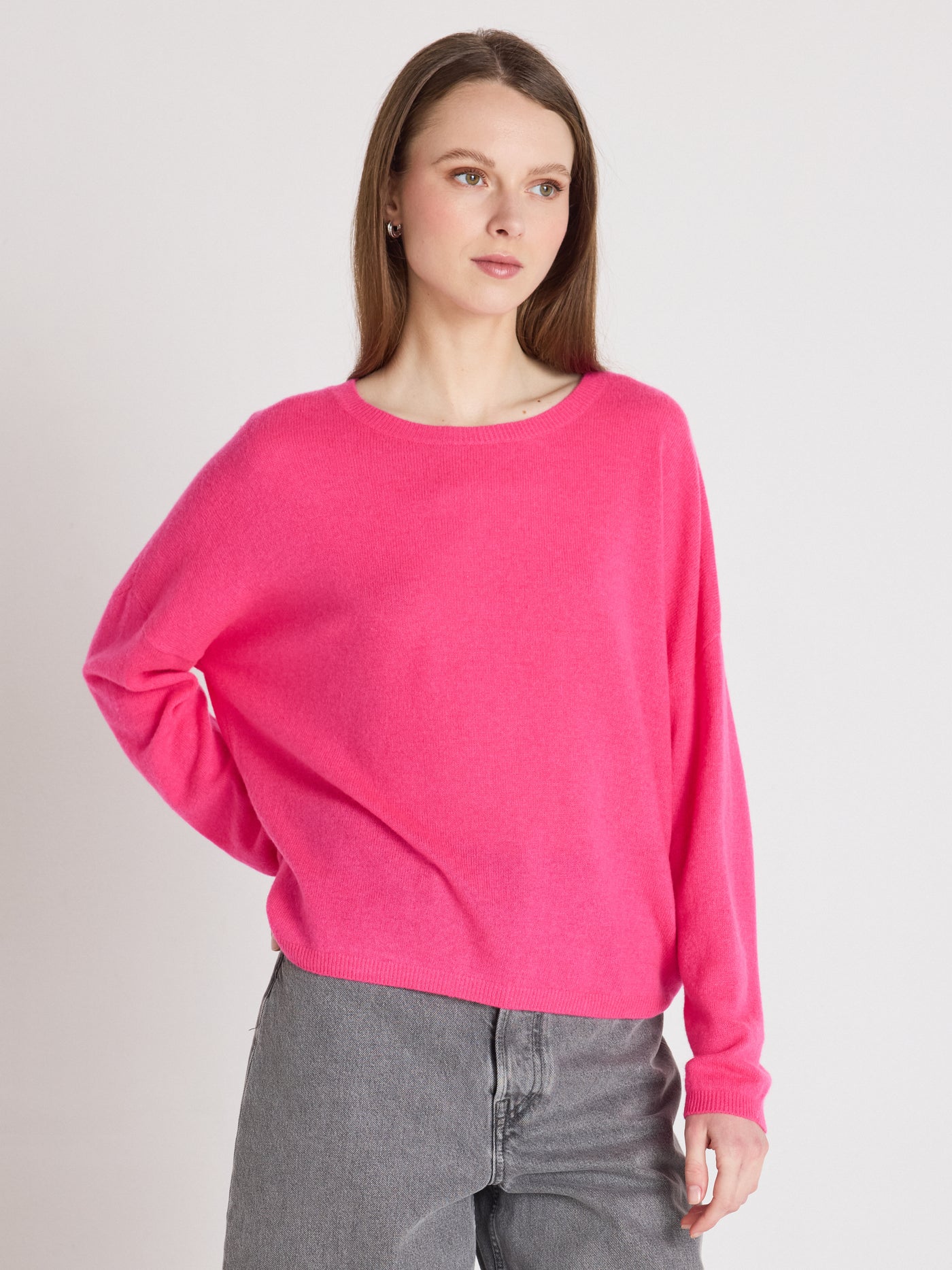 kaira - Pull col rond en cachemire - fuchsia
