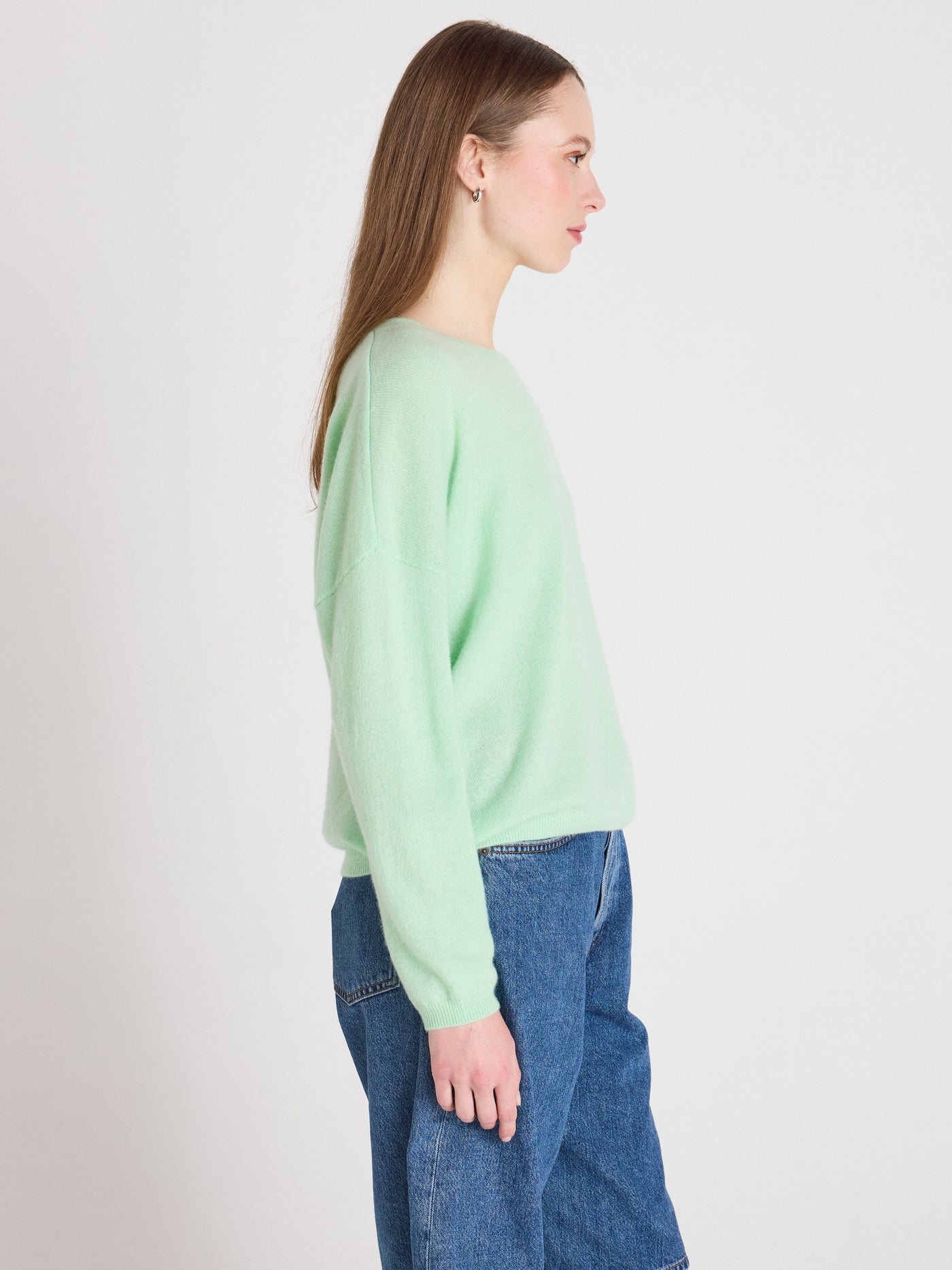 Kaira - Kaschmirpullover mit Rundhalsausschnitt - pastel green