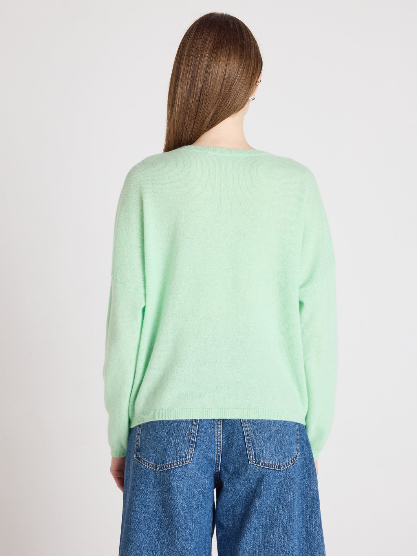 kaira round neck sweater - cashmere - pastel green