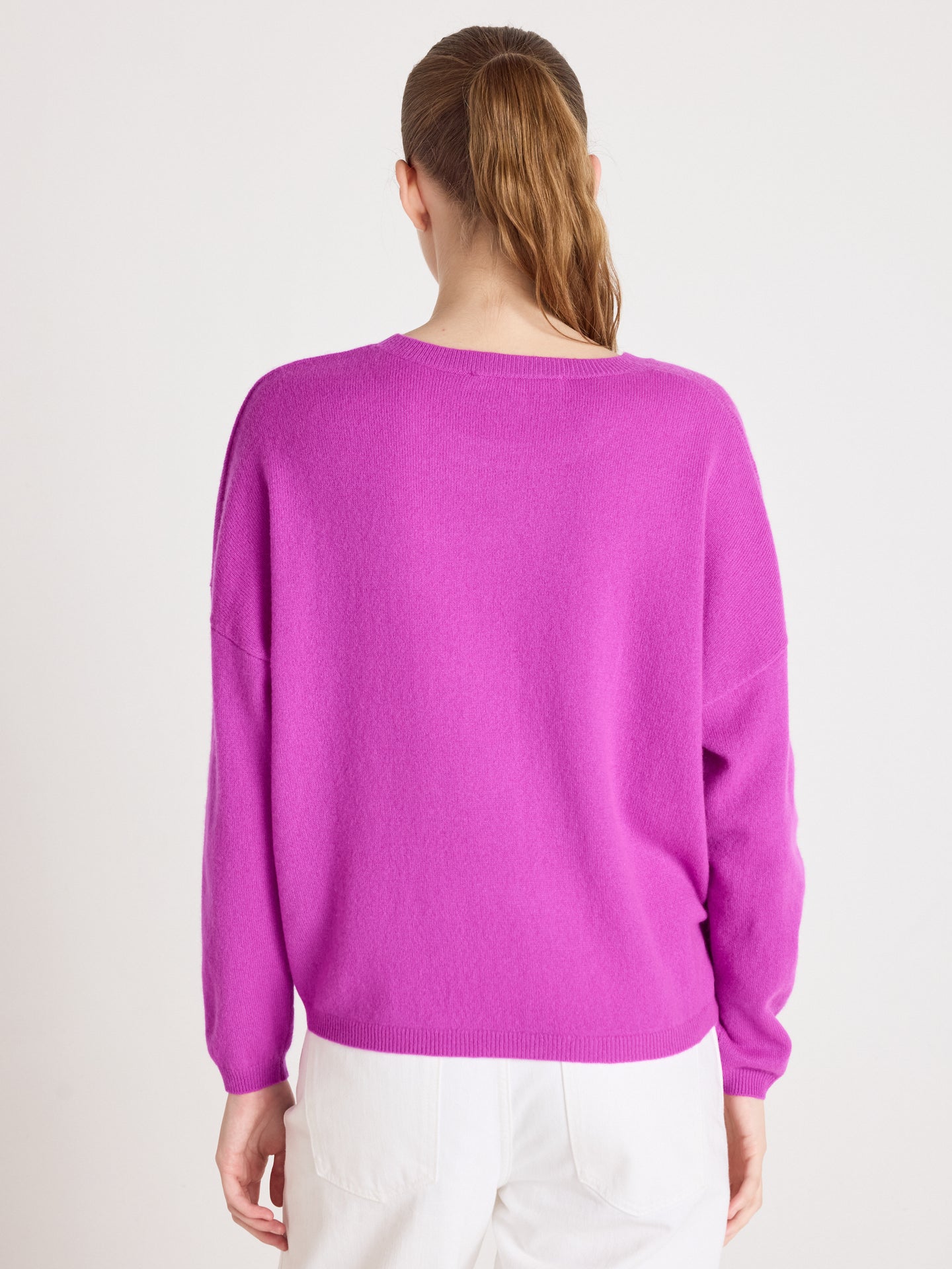 kaira round neck sweater - cashmere - purple neon