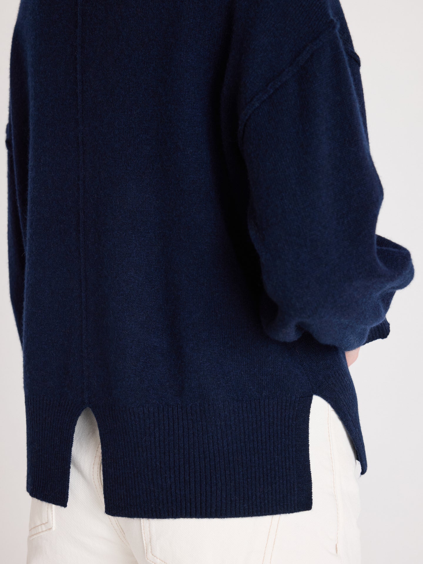 caterina round neck sweater - cashmere - navy