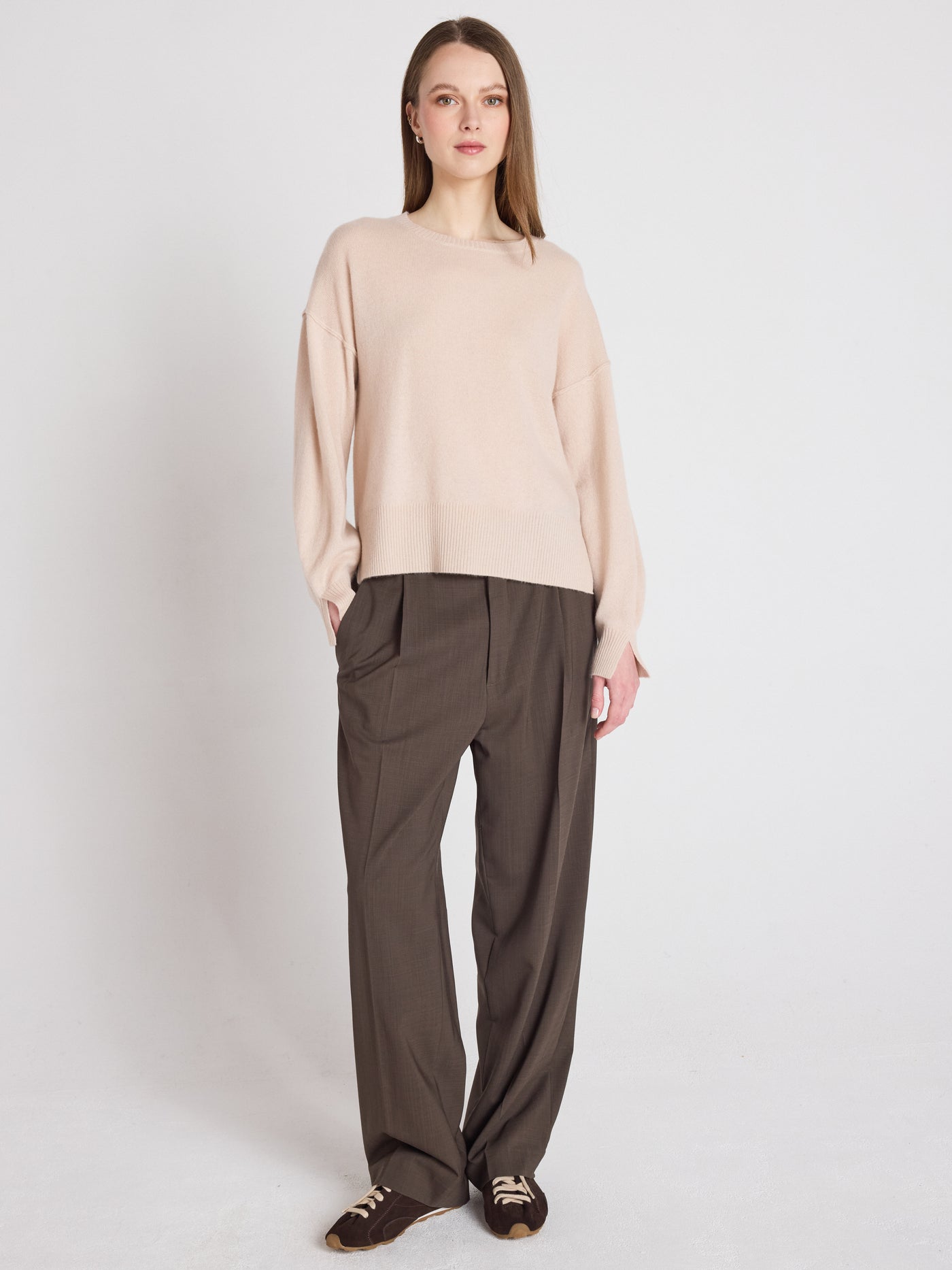 caterina - Kaschmirpullover mit Rundhalsausschnitt - shell