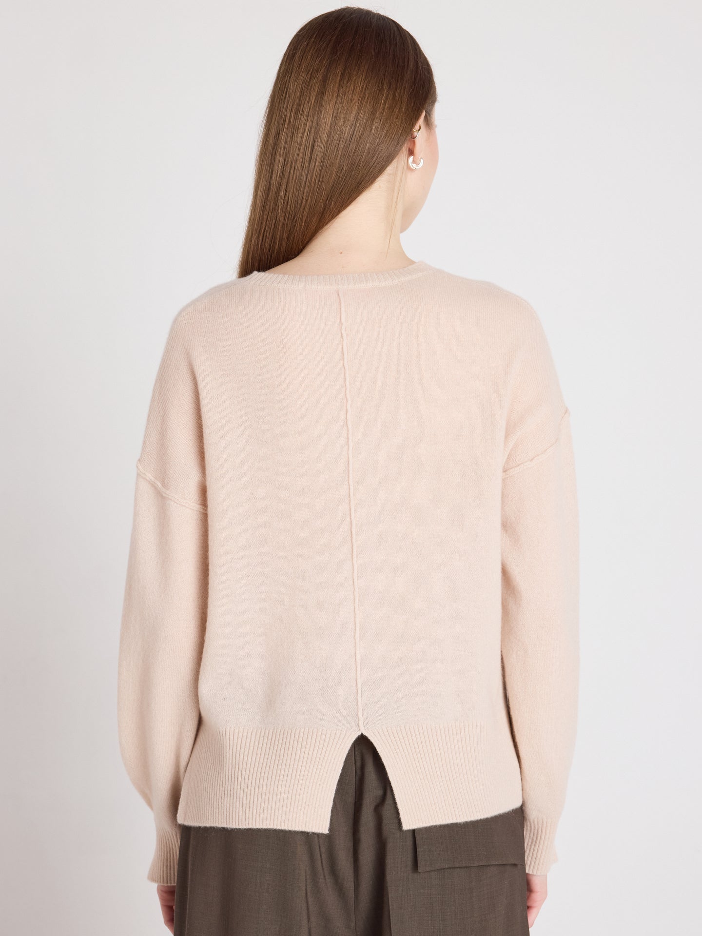 caterina round neck sweater - cashmere - shell
