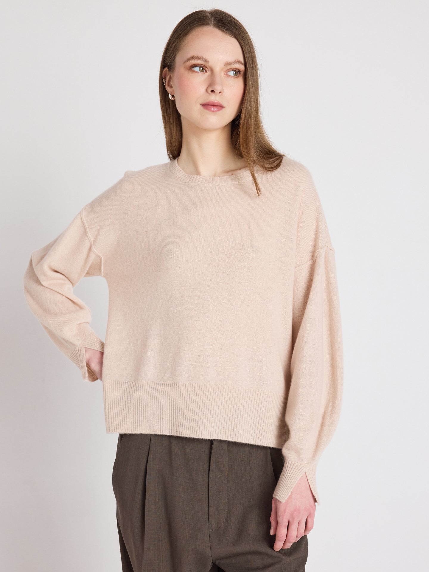 caterina - Kaschmirpullover mit Rundhalsausschnitt - shell