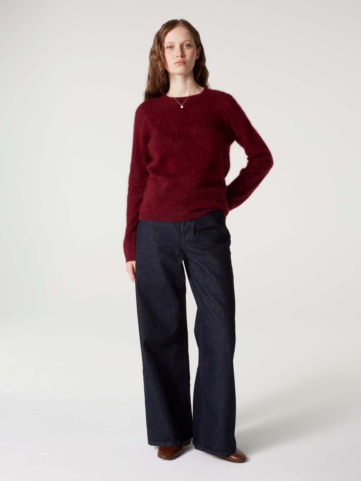 pull cali - Cachemire brossé - burgundy