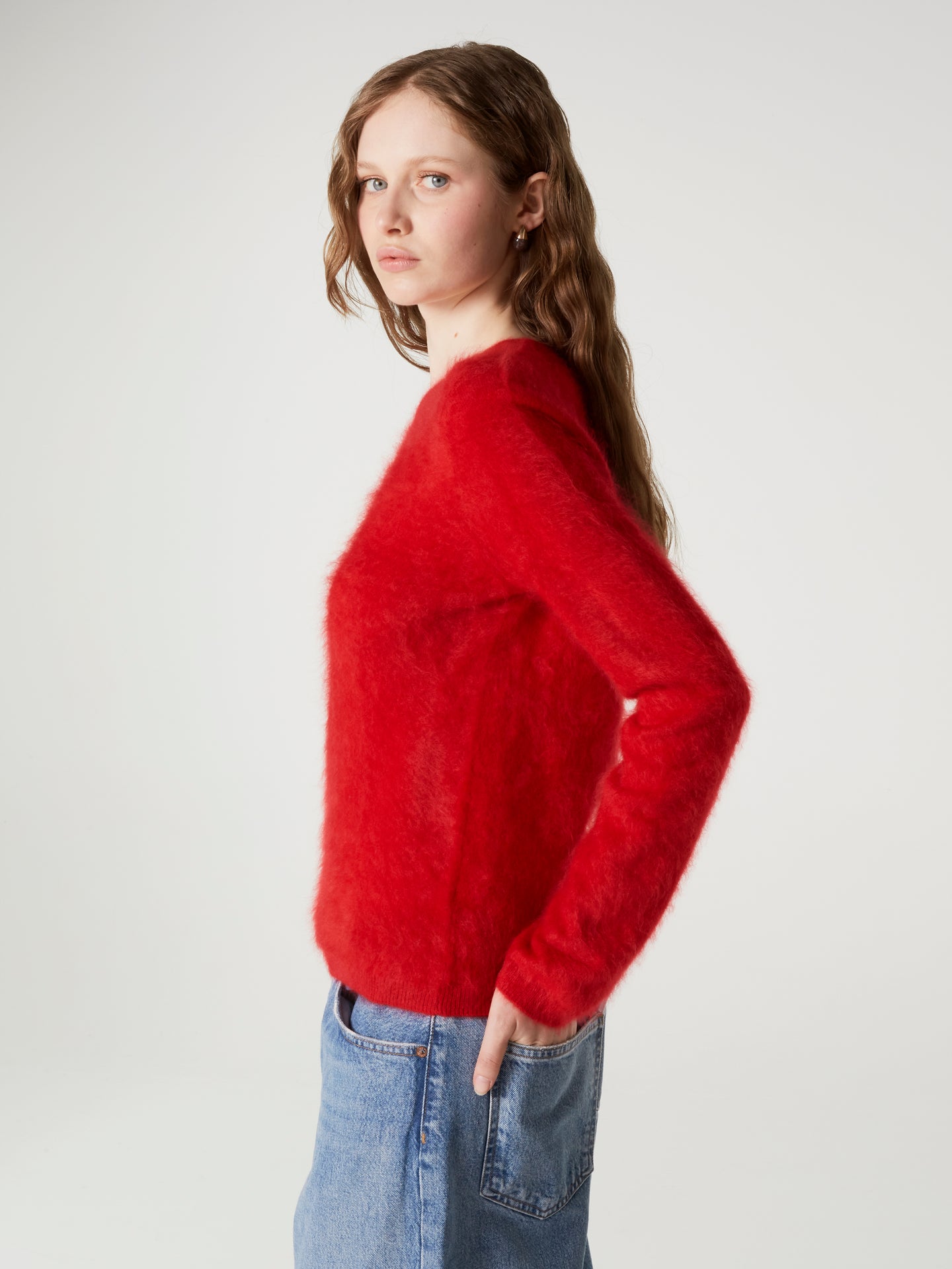 pull cali - Cachemire brossé - rouge