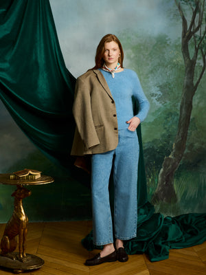 maglione cali - Brushed cashmere - sky blue