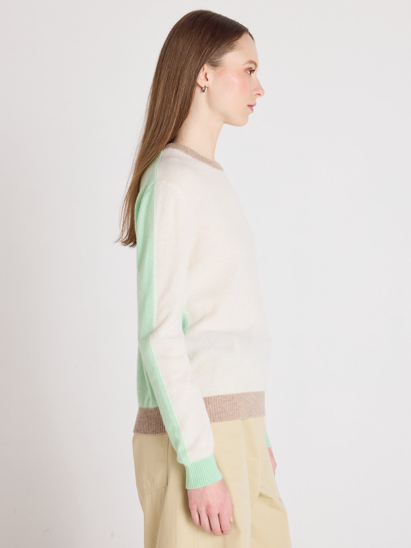 Zoey - Kaschmirpullover mit Rundhalsausschnitt - cream