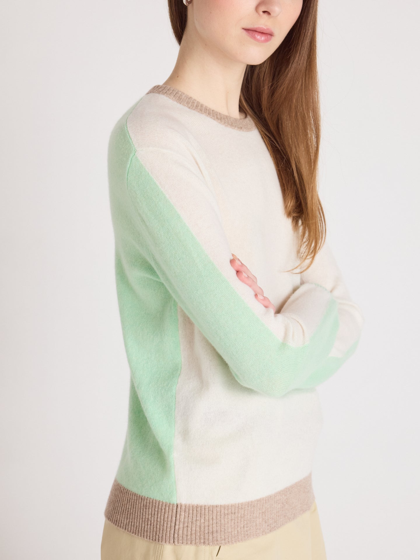zoey round neck sweater - cashmere - cream