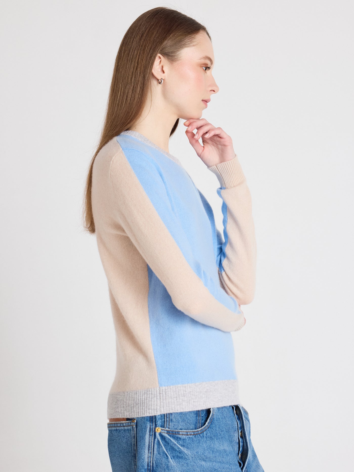 Zoey - Kaschmirpullover mit Rundhalsausschnitt - provence blue