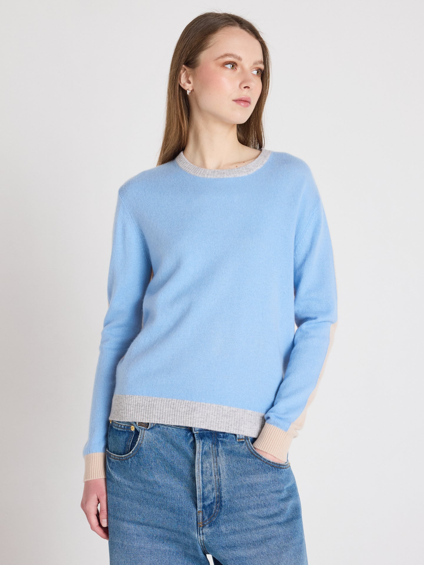 Zoey - Kaschmirpullover mit Rundhalsausschnitt - provence blue