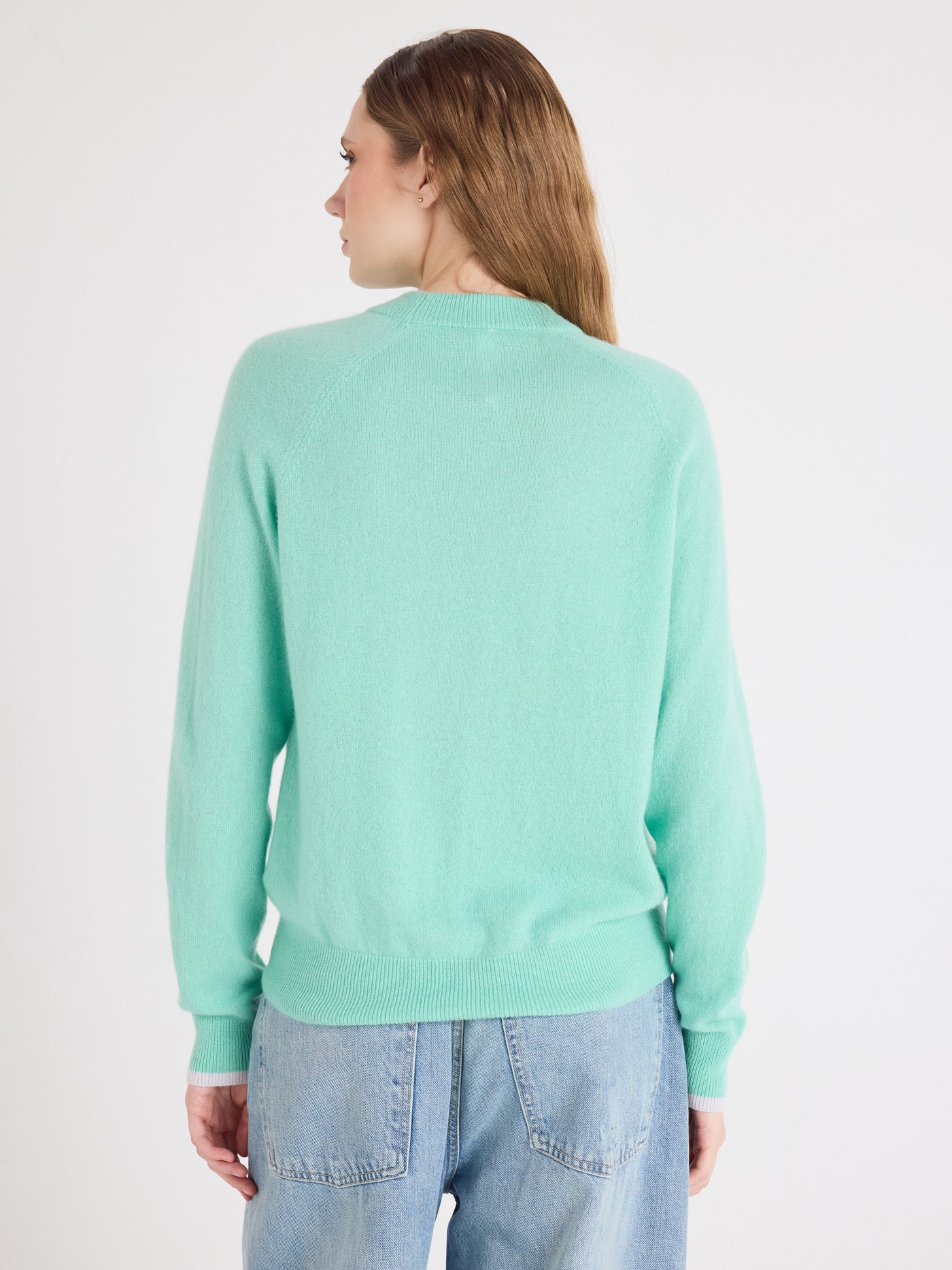 Hailey - gemusterter Kaschmirpullover - cactus