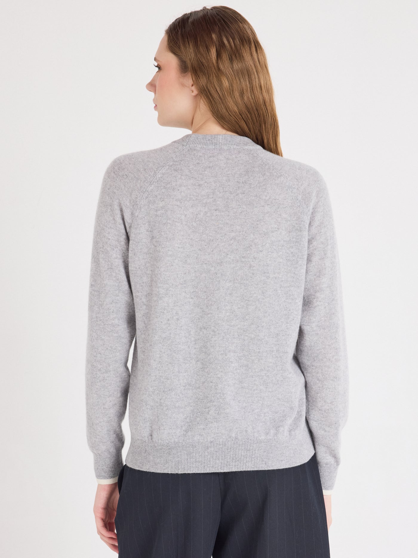 hailey - Trui van kasjmier met patroon - light heather grey