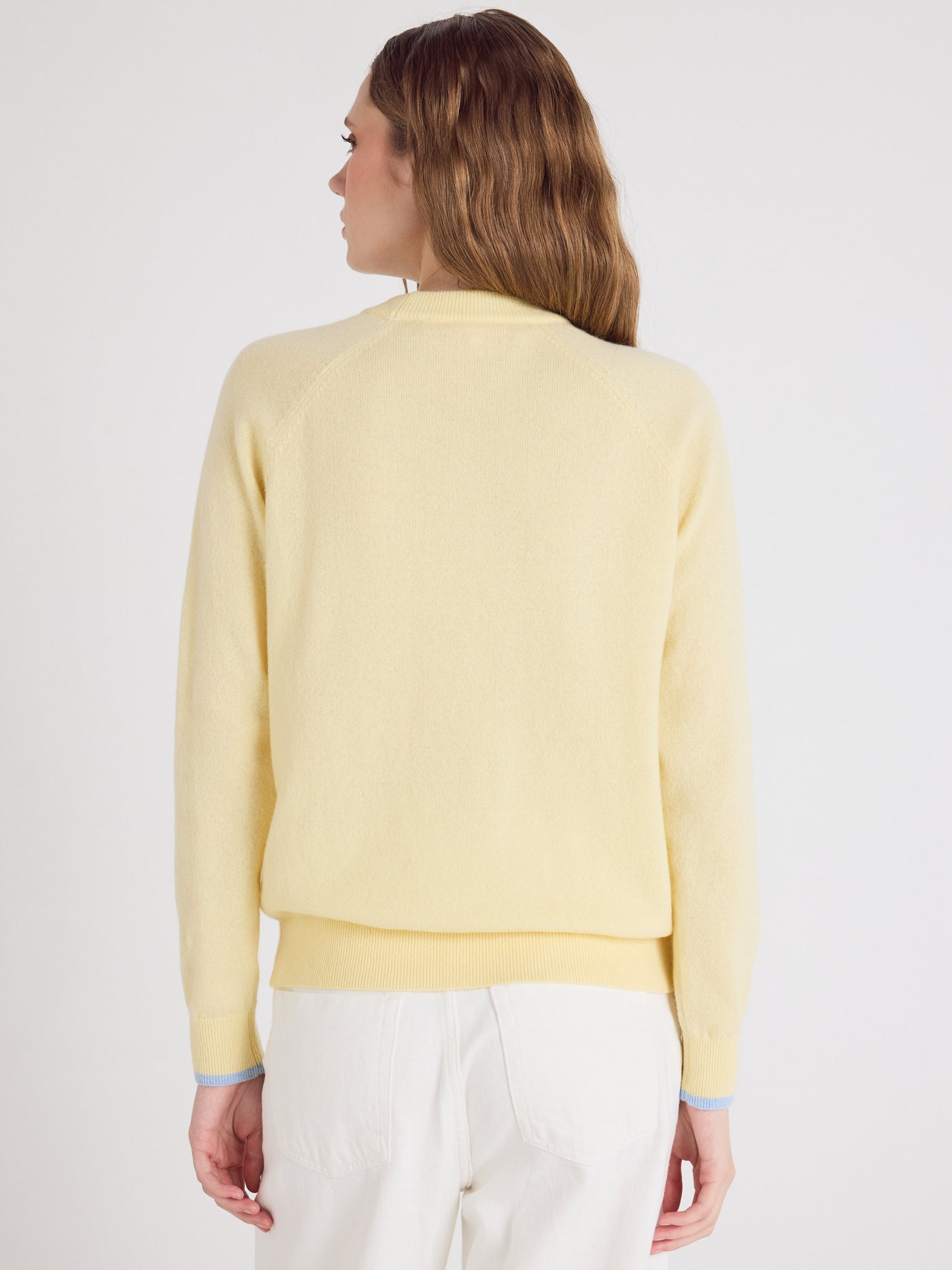 Hailey - gemusterter Kaschmirpullover - limelight