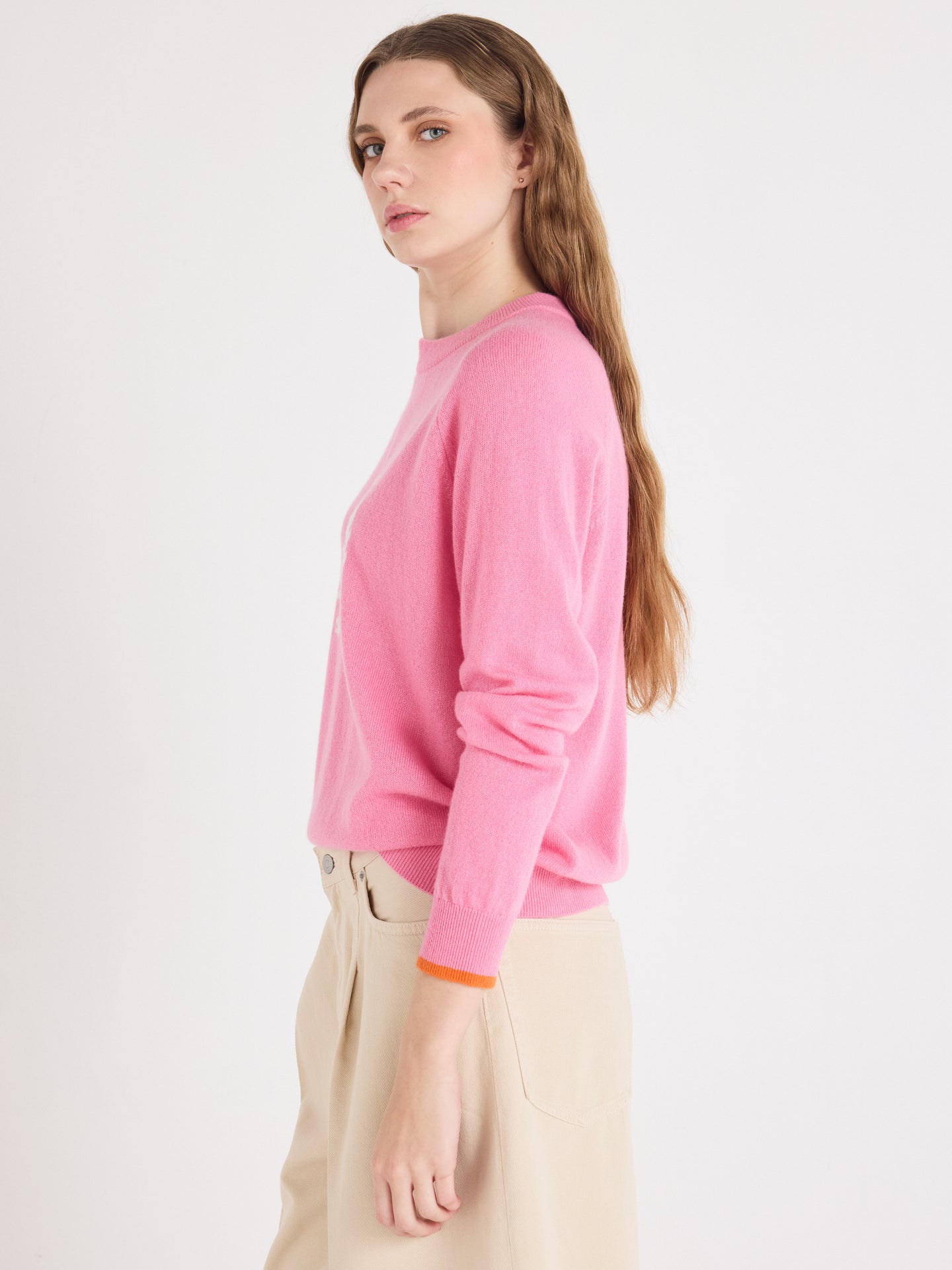 hailey round neck sweater - cashmere - rosebloom