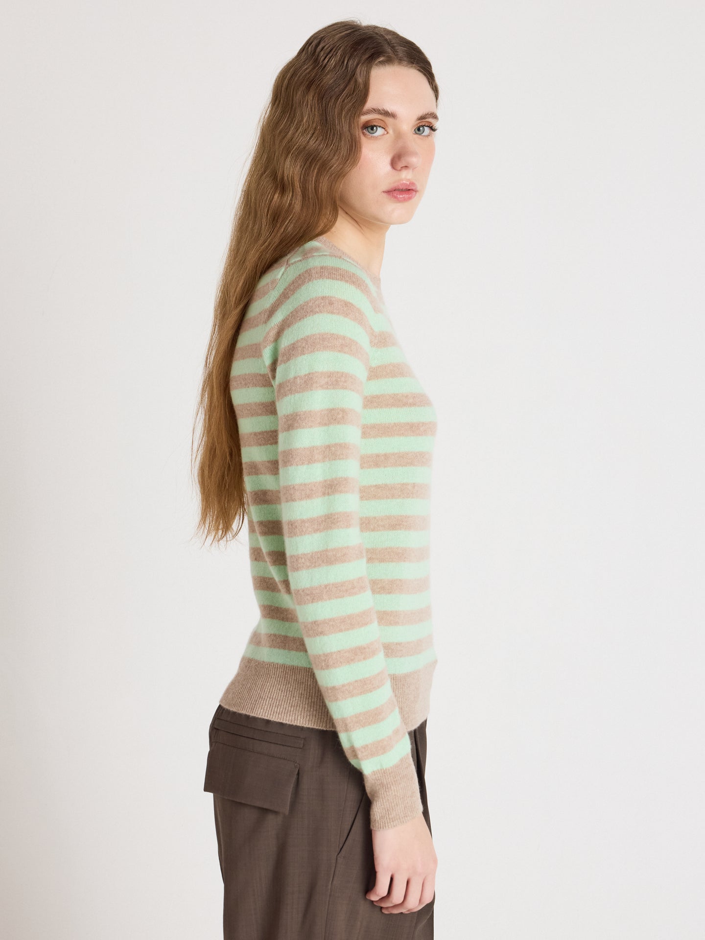 marge round neck sweater - cashmere - mint