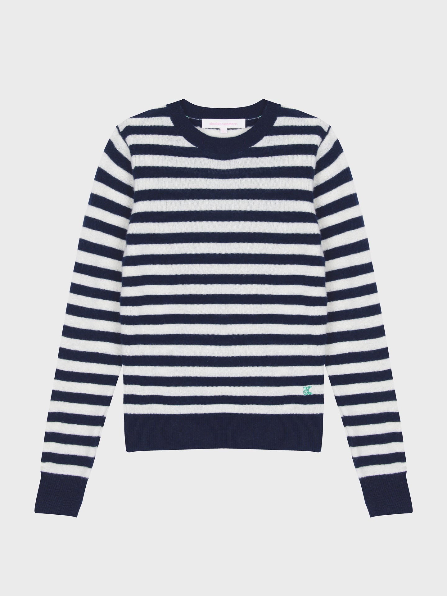 ronde hals gestreepte trui marge - kasjmier - navy