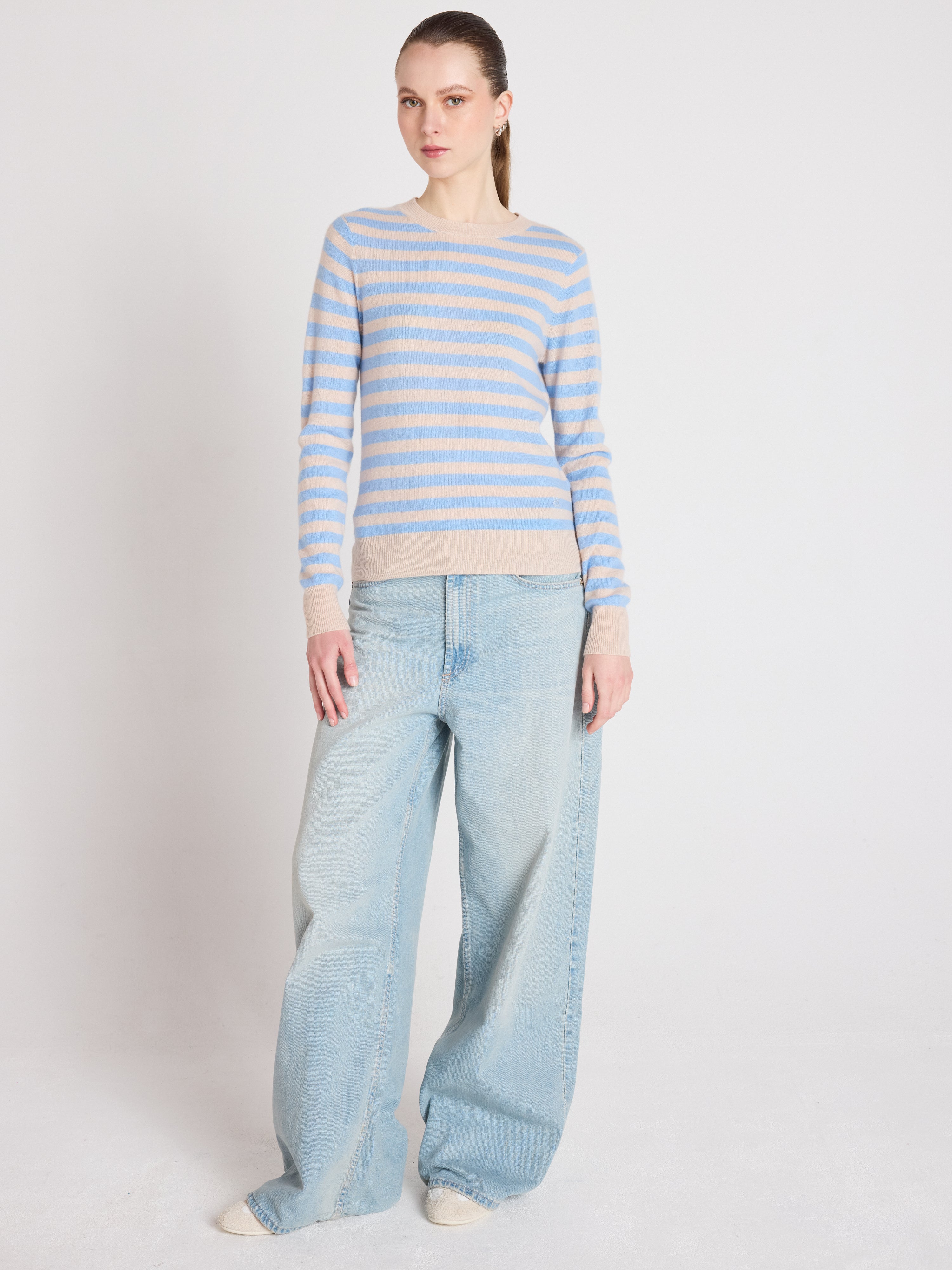 【美品】MARGA SAILOR SUMMER KNIT pull marinière col rond en cachemire | Absolut Cashmere