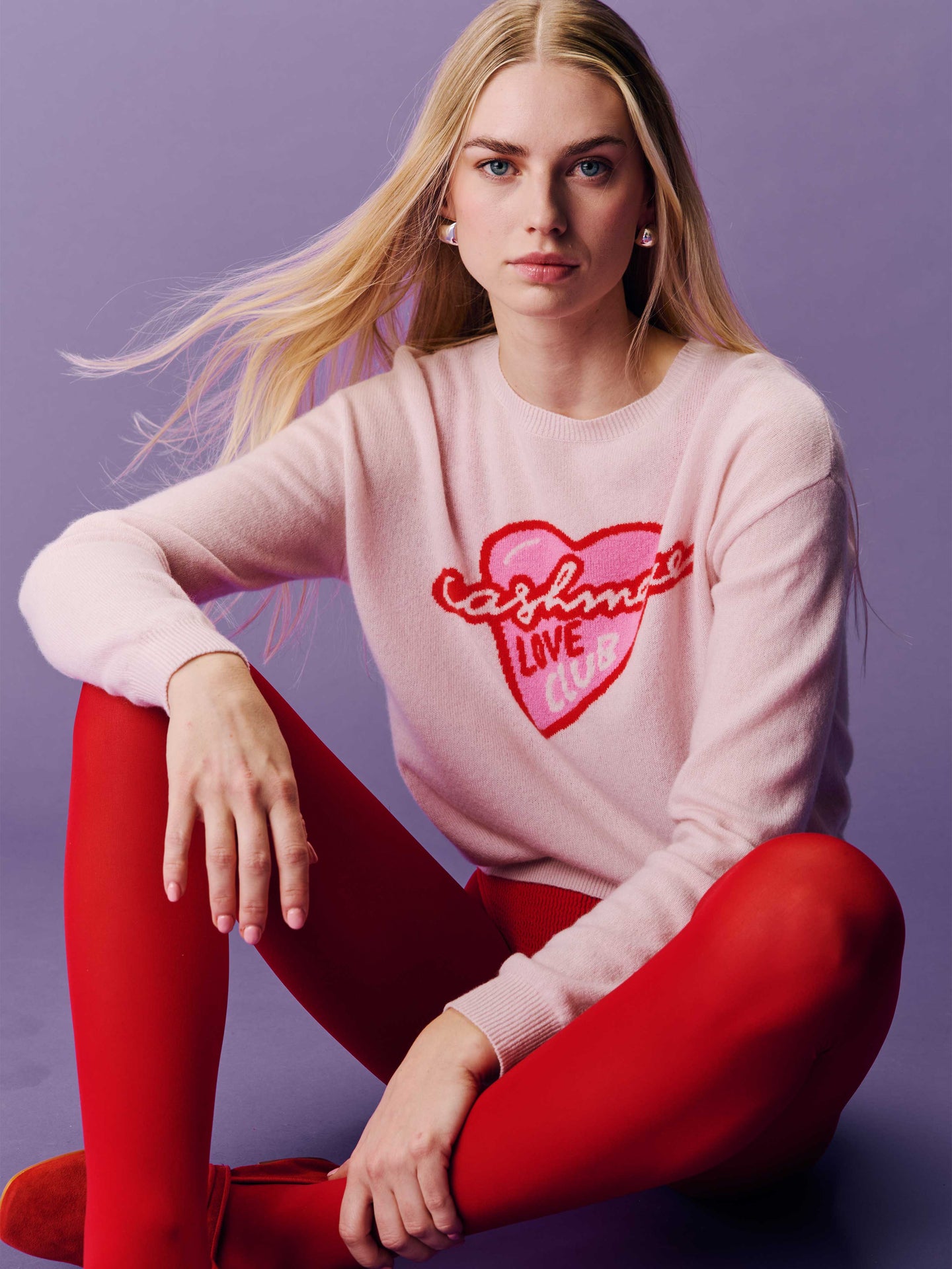 leah - Patterned cashmere sweater - ballerina