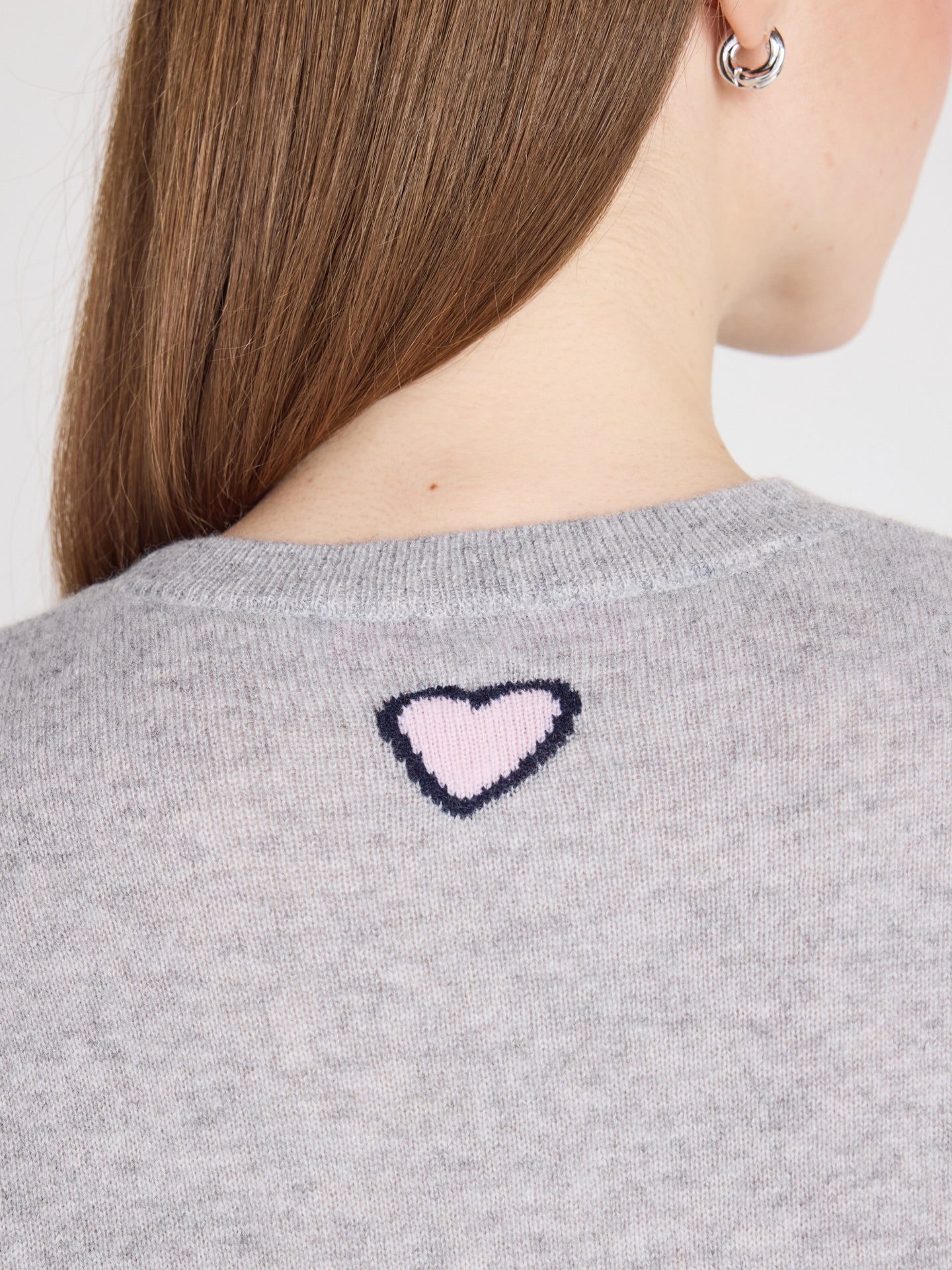 ronde hals trui leah - kasjmier - light heather grey